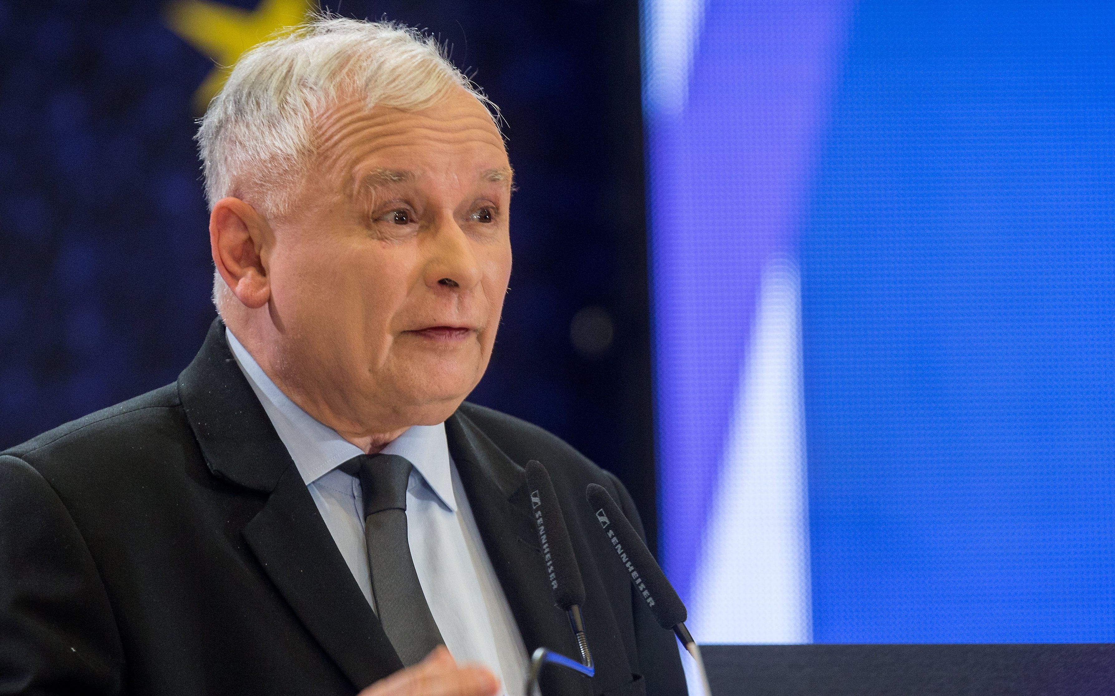 16.03.2019 Katowice , MCK . Jaroslaw Kaczynski podczas konwencji Prawa i Sprawiedliwosci przed wyborami do Europarlamentu .
 Fot. Grzegorz Celejewski / Agencja Gazeta