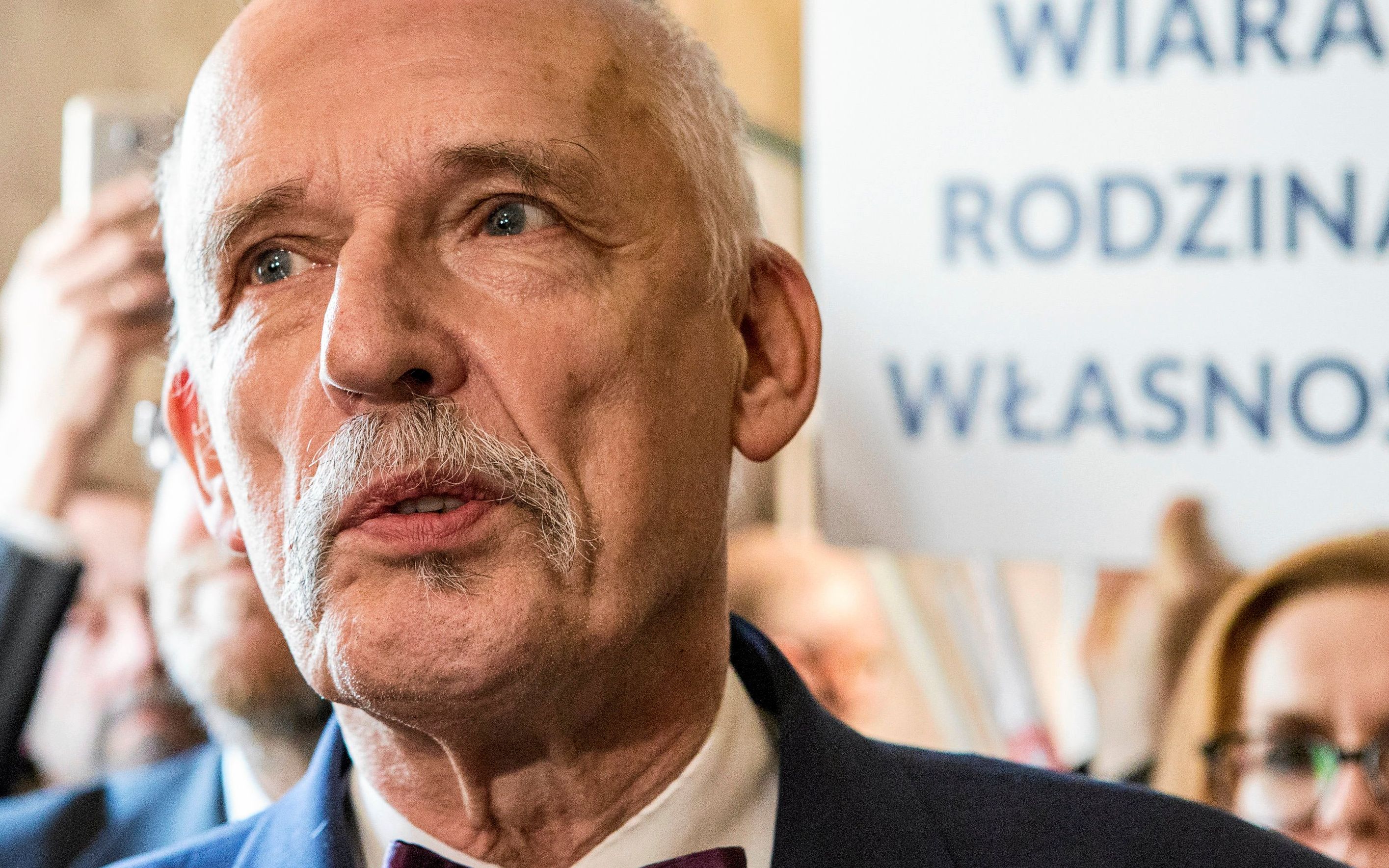 14.04.2019 Rzeszow . Hotel Ferdynand . Konwencja wyborcza Konfederacji Korwin Braun Liroy Narodowcy . Janusz Korwin-Mikke .
Fot. Grzegorz Bukala / Agencja Gazeta