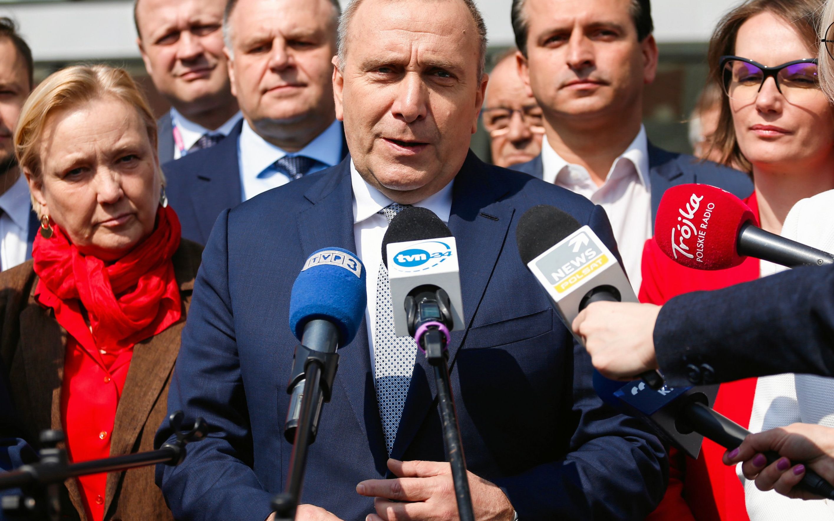 08.04.2019 Krakow , Centrum Kongresowe ICE . Grzegorz Schetyna podczas Europejskiego Kongresu Samorzadow .  Fot. Adrianna Bochenek / Agencja Gazeta