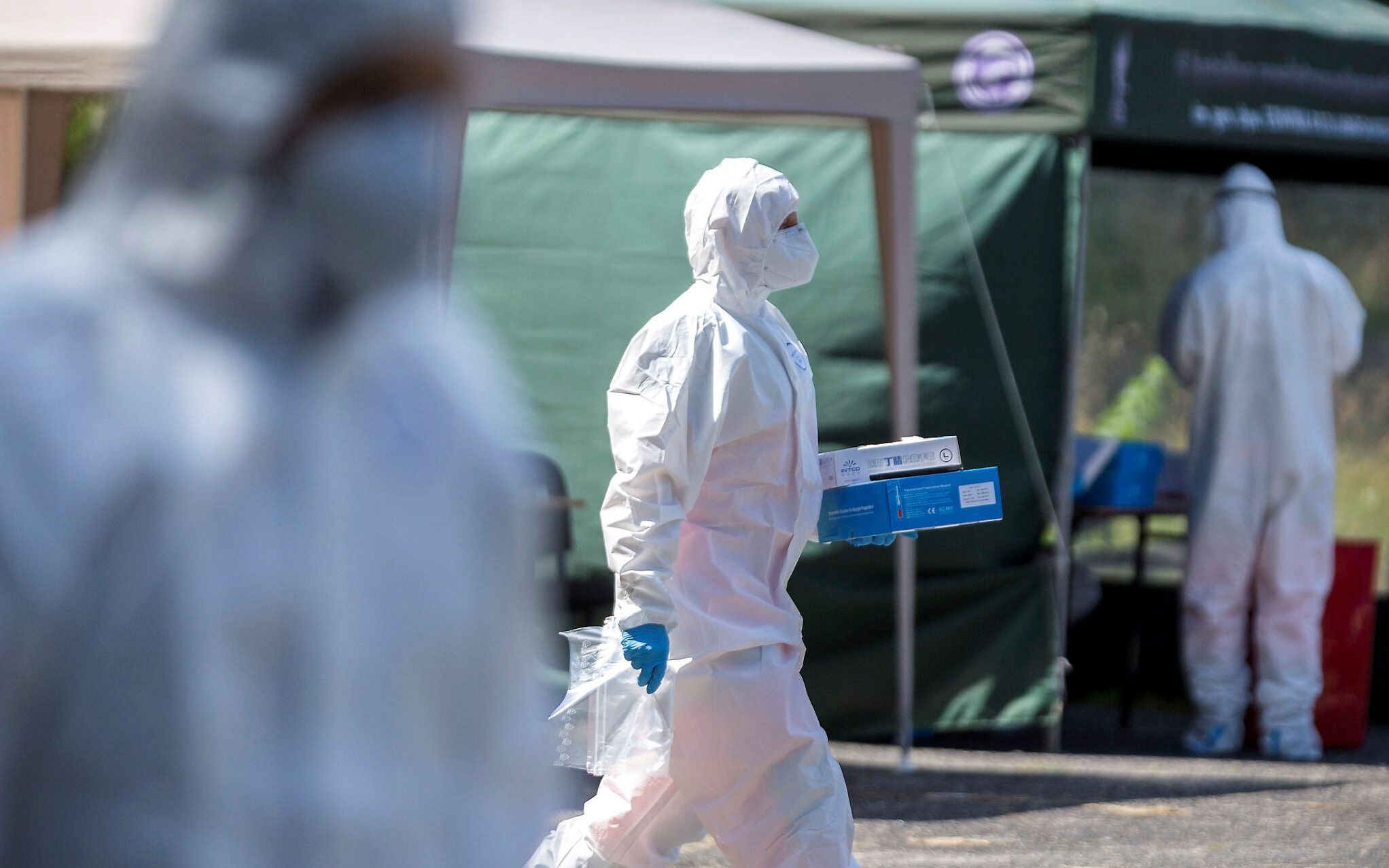 27.07.2020 Ruda Slaska , kopalnia Bielszowice . Badania wsrod gornikow na obecnosc koronawirusa .
 Fot. Grzegorz Celejewski / Agencja Gazeta