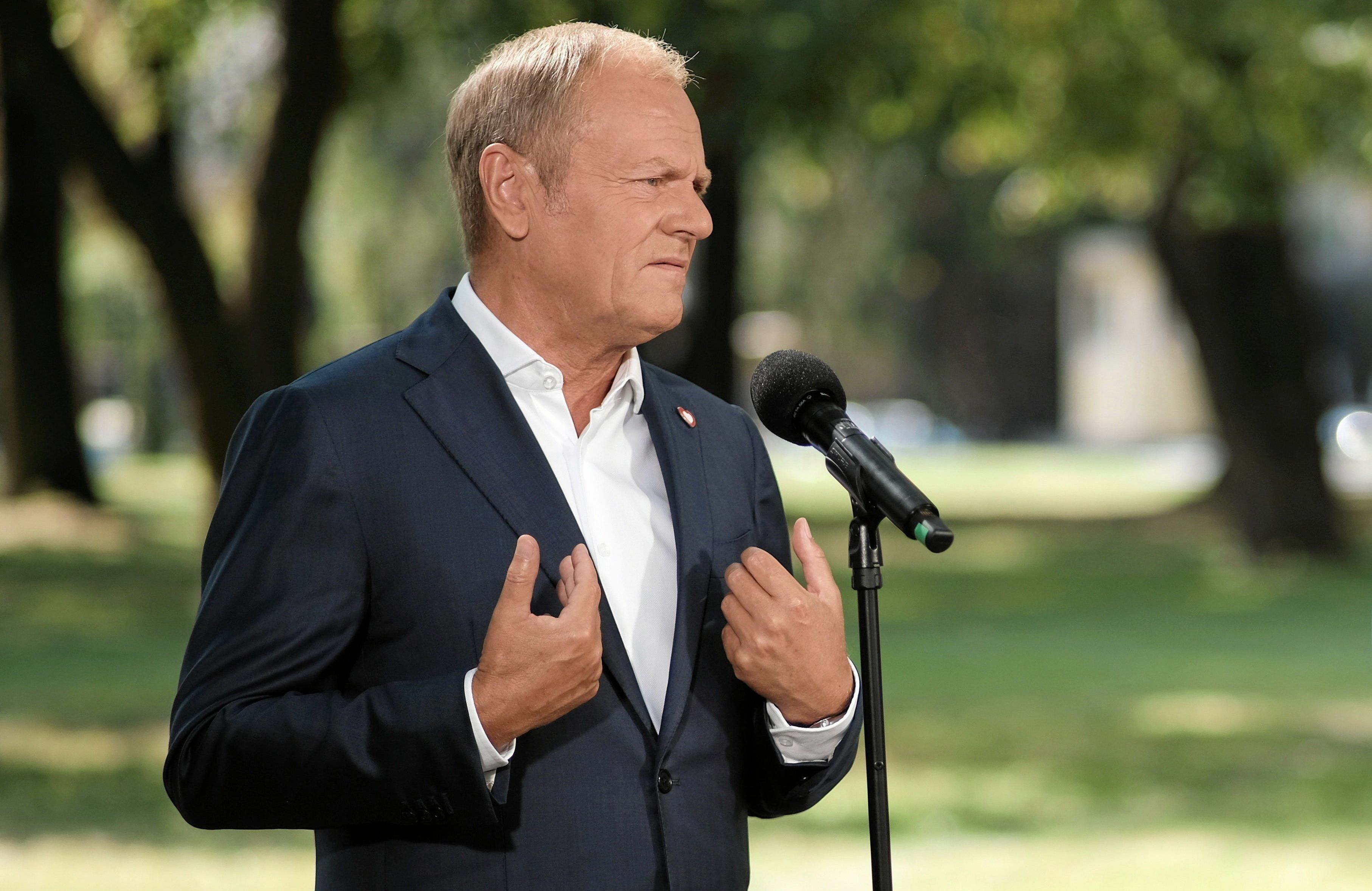 Donald Tusk podczas konferencji prasowej