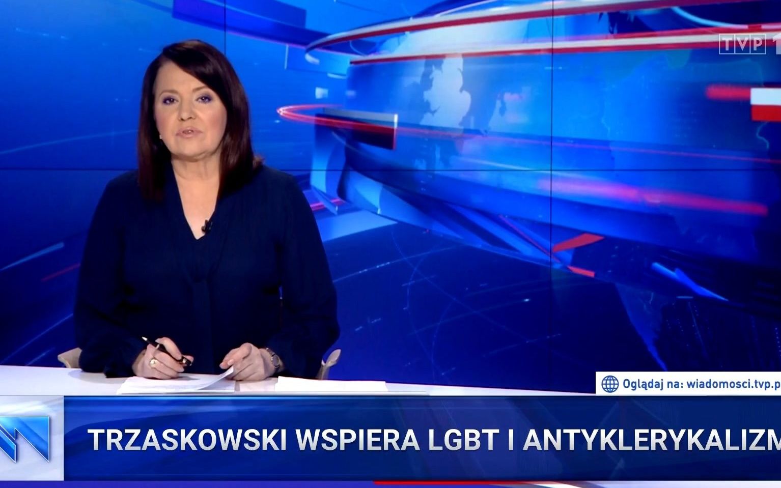 Grafika do artykułu Trzaskowski jako agent Sorosa odrzucający Chrystusa: diabelski kandydat w oczach "Wiadomości"