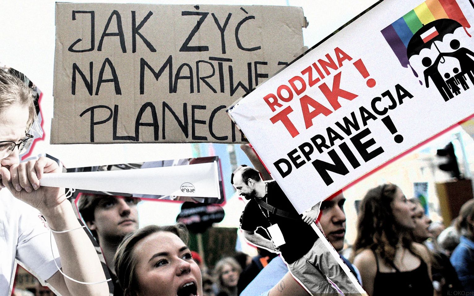 Grafika do artykułu Mężczyźni najbardziej boją się gejów i Gender, kobiety zapaści ochrony zdrowia. Wspólny strach o klimat