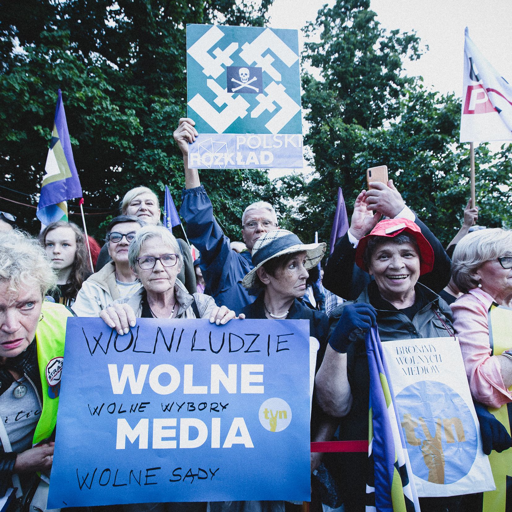 Warszawa, 10.08.2021. Protest przeciw lex TVN pod Sejmem