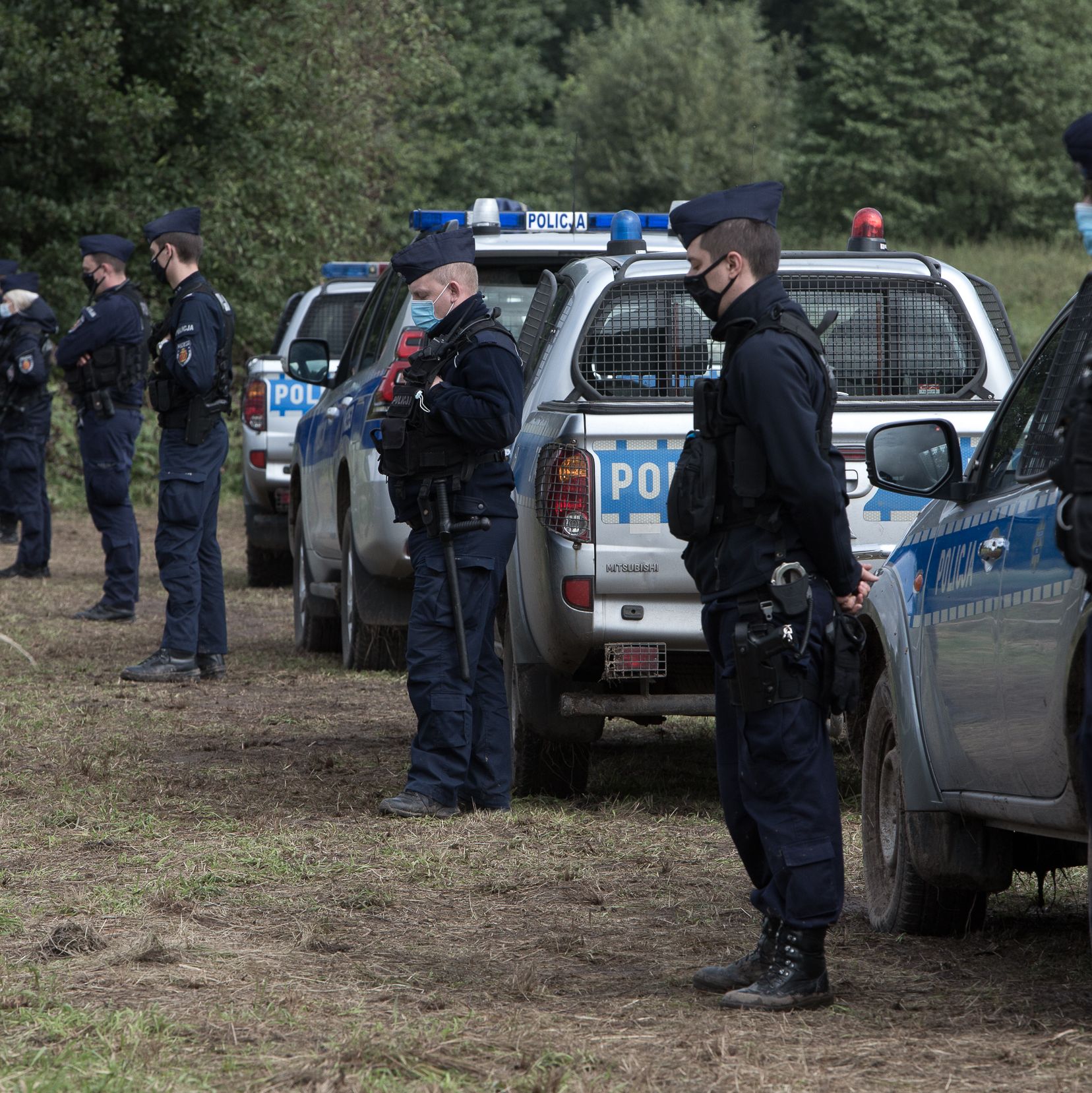 Usnarz Górny, 01.09.2021. Polskie służby nie dopuszczają pomocy do Afgańczyków przetrzymywanych na granicy