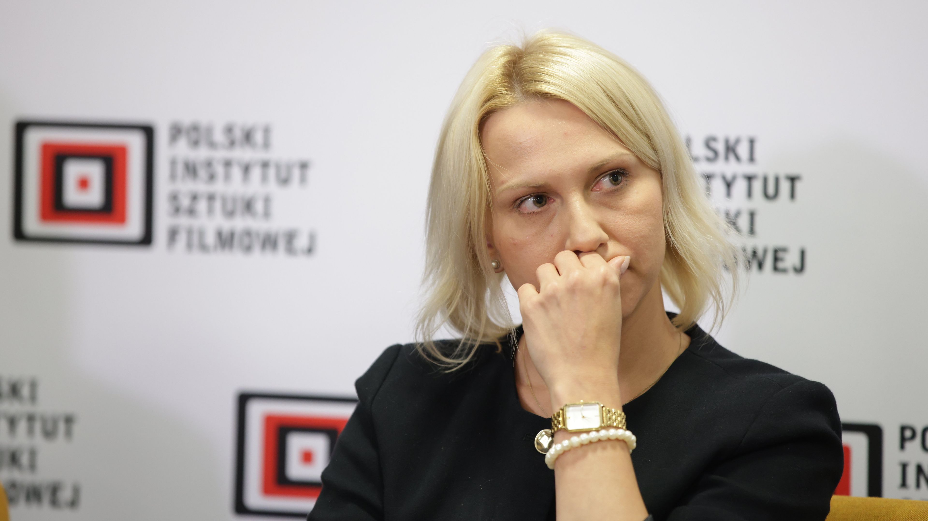 15.09.2025 Warszawa , ul. Kruczkowksiego 4 , Polski Instytut Sztuki Filmowej. Dyrektorka PISF Kamila Dorbach podczas konferencji prasowej PISF w sprawie polskiego kandydata do Oscara . Polskim kandydatem zostal film Agnieszki Holland " Franz Kafka ".
Fot. Dawid Zuchowicz / Agencja Wyborcza.pl