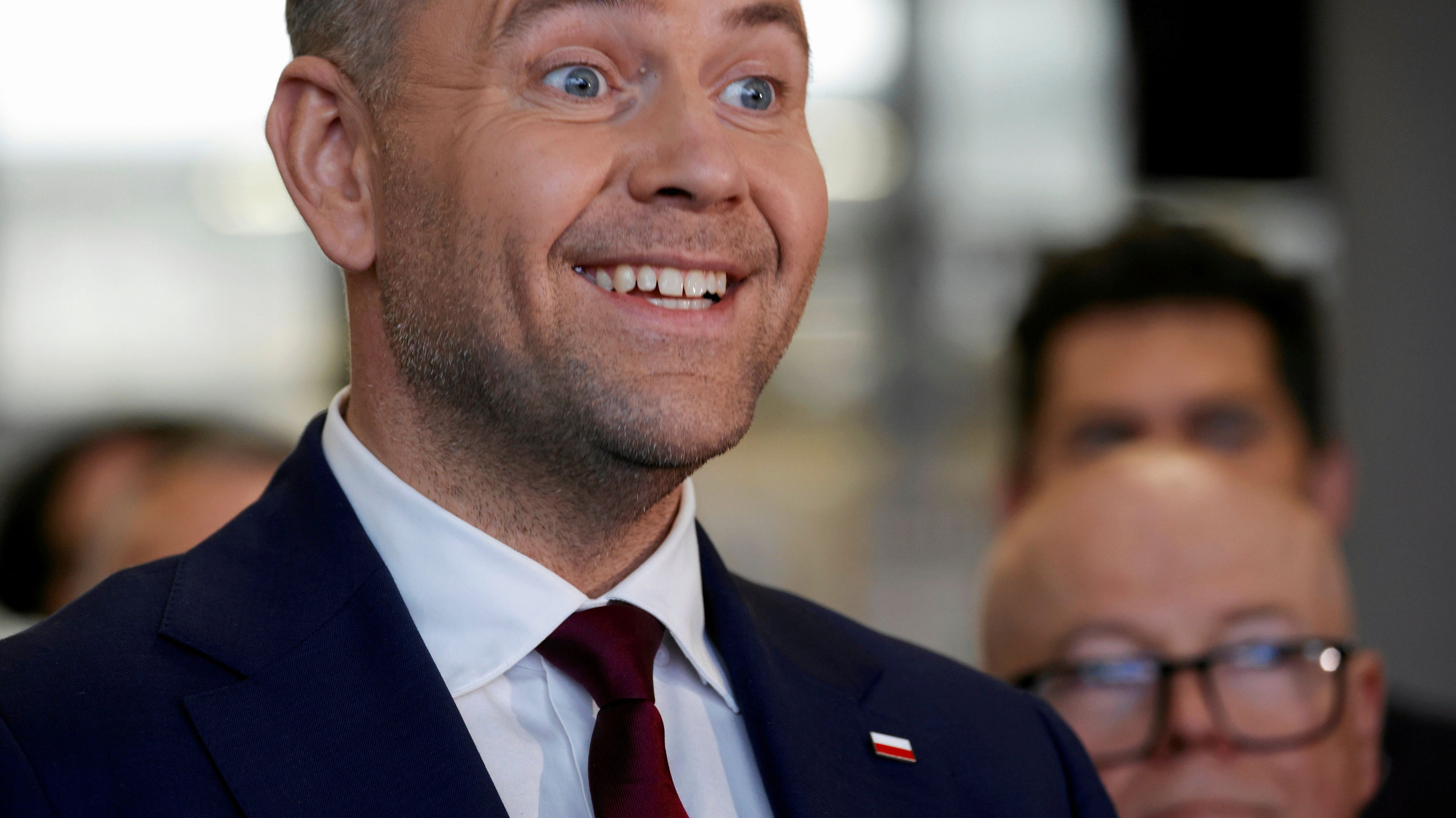 Karol Nawrocki podczas pierwszej konferencji CPAC w Jasionce pod Rzeszowem 27 maja 2025 r.