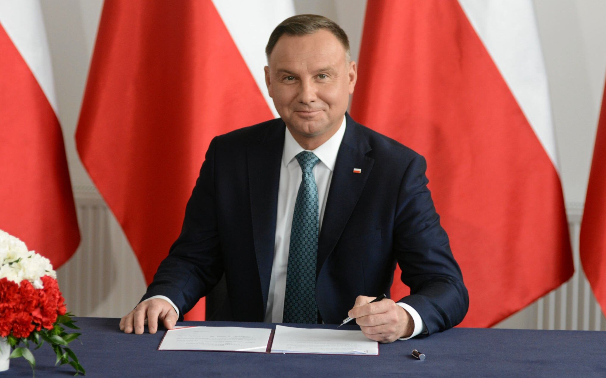 20.05.2019 Warszawa , ul. Roentgena 5 , Centrum Onkologii  Instytut im. Marii Sklodowskiej - Curie . Prezydent Rzeczypospolitej Polskiej Andrzej Duda podczas uroczystosci podpisania Ustawy o Narodowej Strategii Onkologicznej .?Fot. Maciek Jazwiecki / Agencja Gazeta