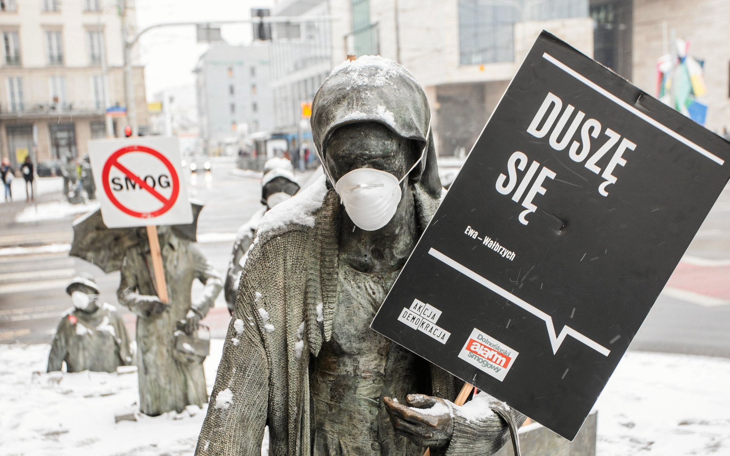 25.01.2019 Wroclaw , happening Dolnoslaskiego Alarmu Smogowego .
Fot . Krzysztof Cwik / Agencja Gazeta