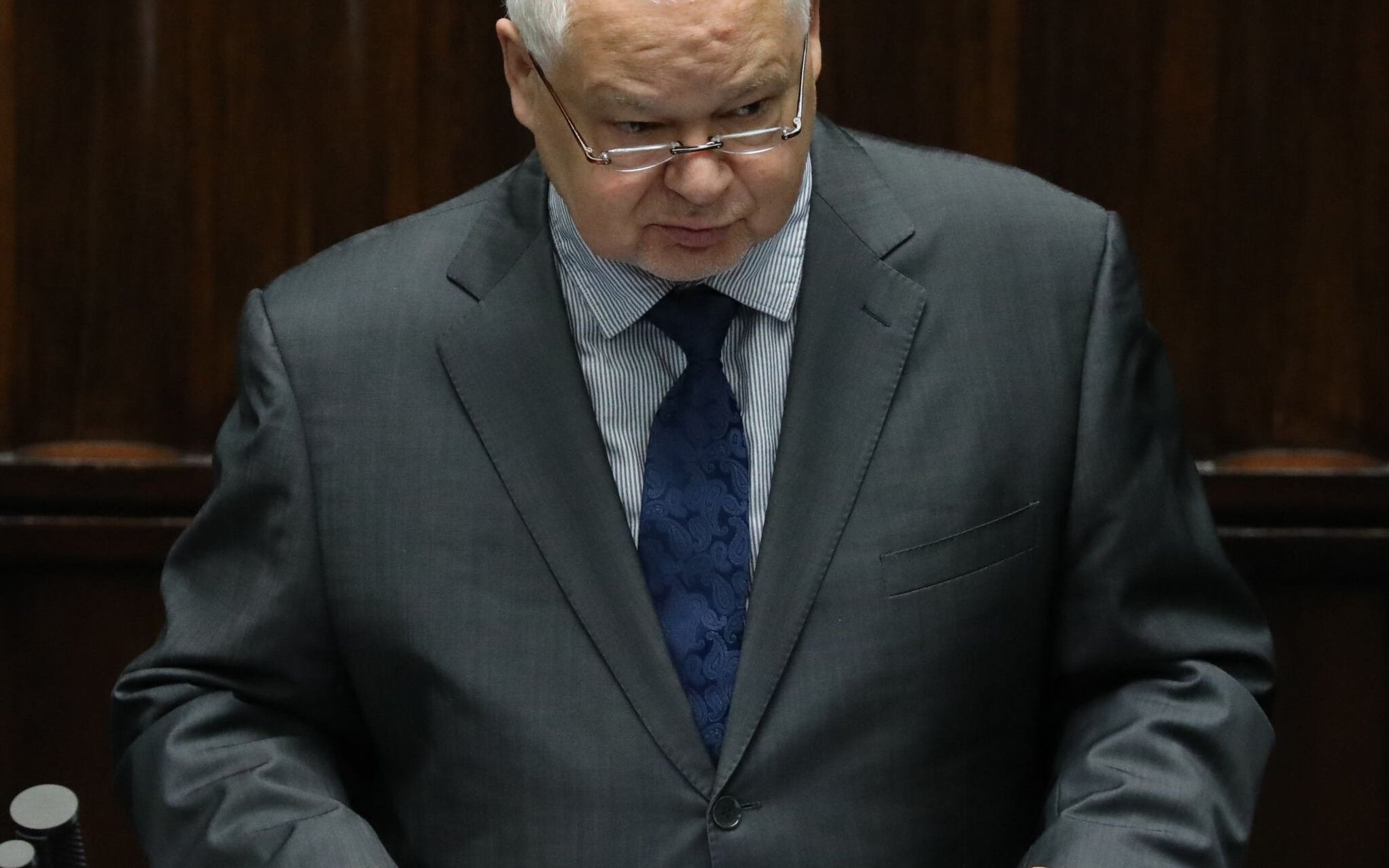 23.07.2020 Warszawa , ulica Wiejska . Sejm . 15 . posiedzenie Sejmu IX kadencji . Prezes Narodowego Banku Polskiego Adam Glapinski podczas sprawozdania z dzialalnosci Narodowego Banku Polskiego za rok 2019 .
Fot. Slawomir Kaminski / Agencja Wyborcza.pl