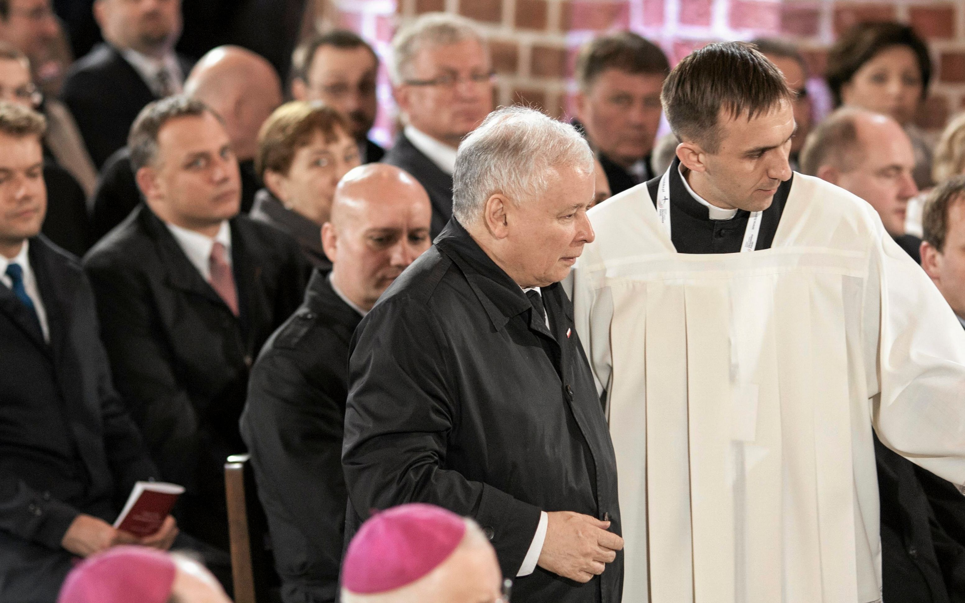 14.04.2016 Gniezno , Katedra . Msza otwierajaca obchody 1050 - lecia Chrztu Polski .
Jaroslaw Kaczynski 
Fot. Lukasz Cynalewski / Agencja Gazeta
