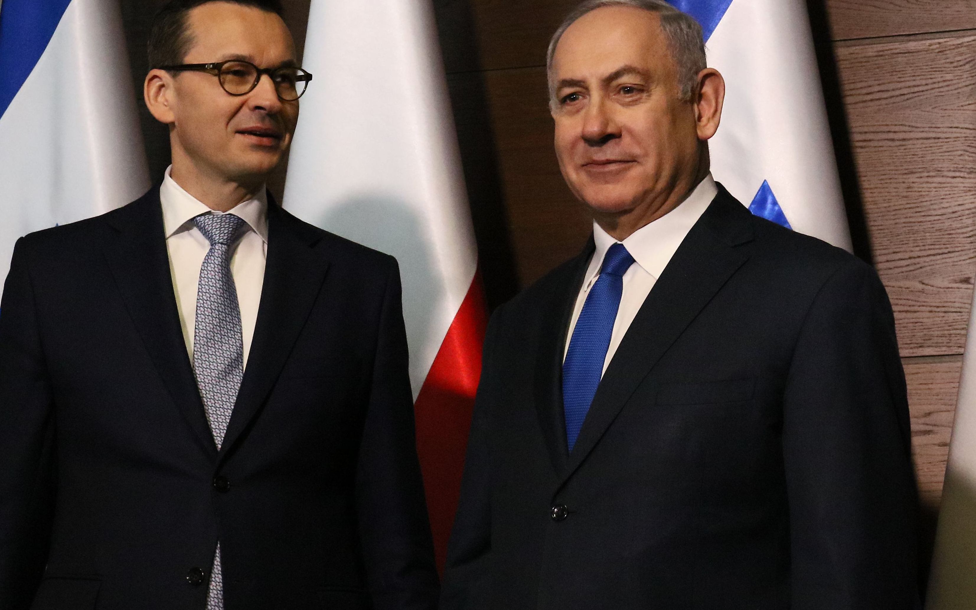 14.02.2019 Warszawa . PGE Stadion Narodowy . Od lewej: premier Mateusz Morawiecki , premier Izraela Beniamin Netanjahu podczas spotkania ministerialnego poswieconego budowaniu pokoju i bezpieczenstwa na Bliskim Wschodzie .
Fot. Slawomir Kaminski / Agencja Gazeta
