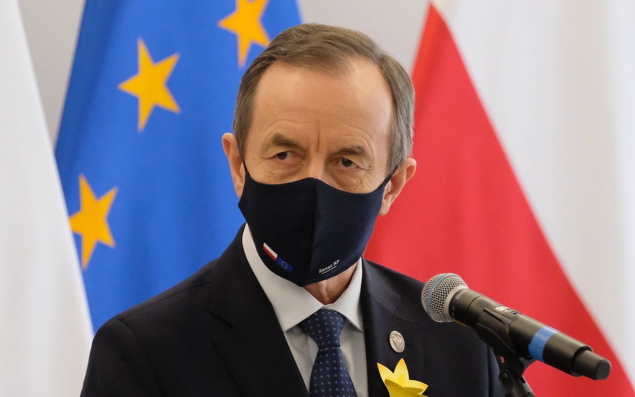 14.04.2021 Warszawa , Senat . Marszalek Senatu Tomasz Grodzki podczas konferencji prasowej .
Fot. Slawomir Kaminski / Agencja Gazeta