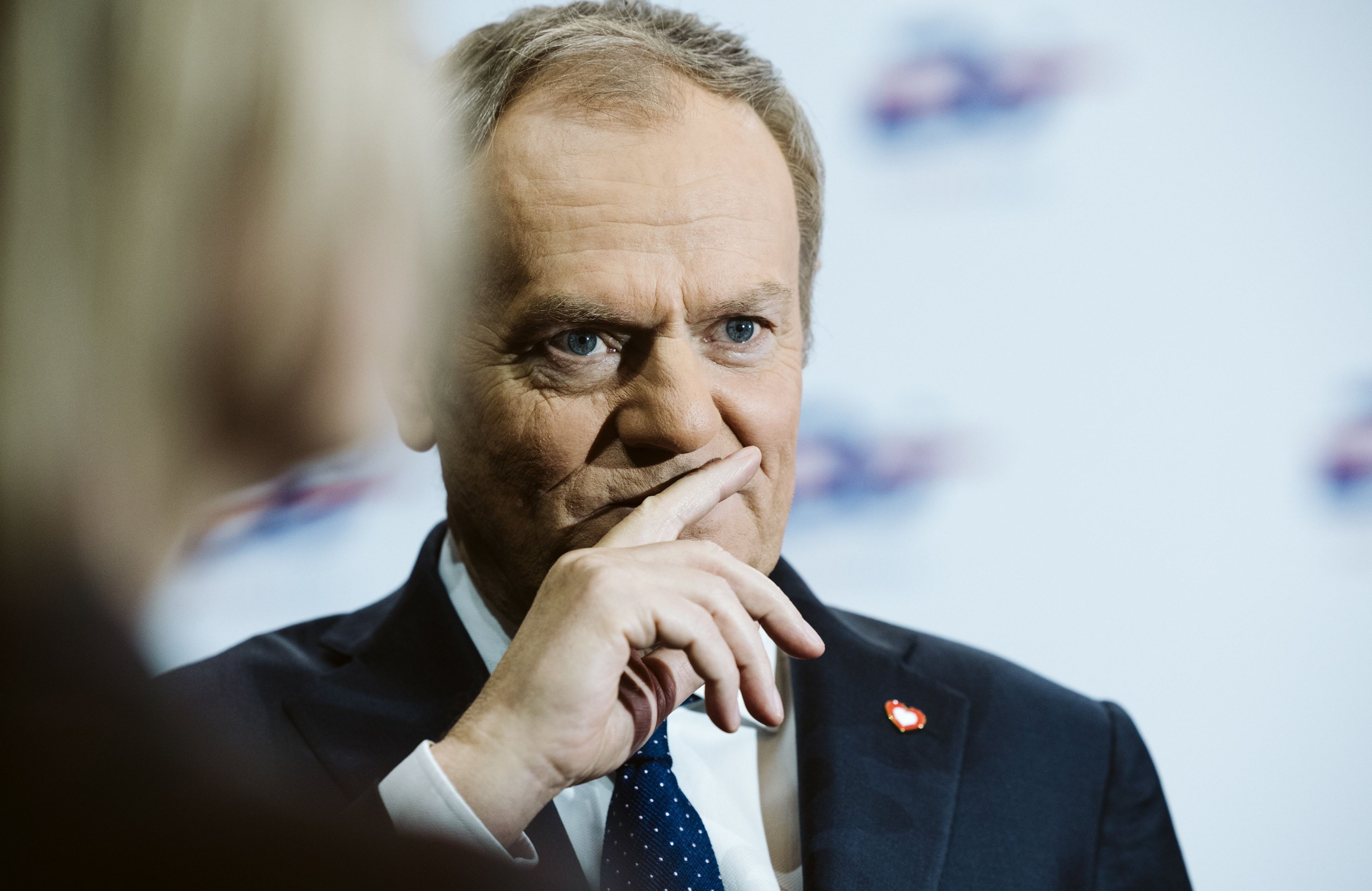 Premier Donald Tusk podczas konferencji prasowej 7.02.2024 r. w Gdańskuiu przewodniczacej Komisji Europejskiej Ursuli von der Leyen i Kolegium Komisarzy UE z premierem Donaldem Tuskiem .