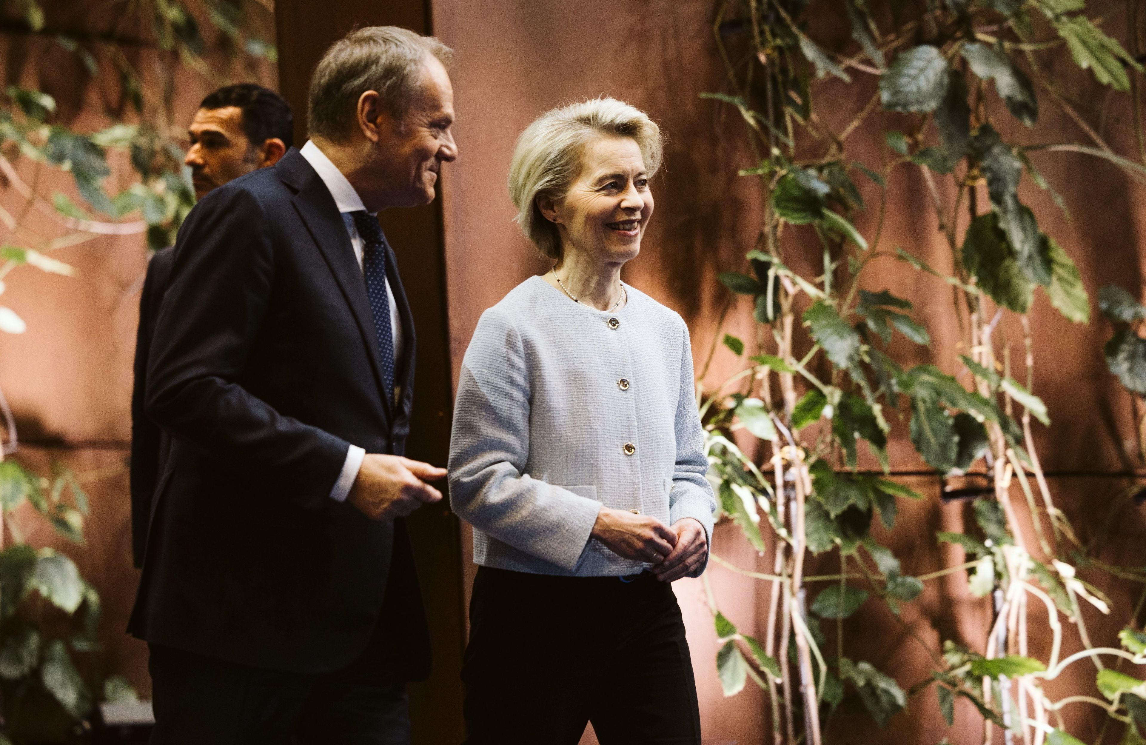 Spotkanie przewodniczacej Komisji Europejskiej Ursuli von der Leyen i Kolegium Komisarzy UE z premierem Donaldem Tuskiem .
