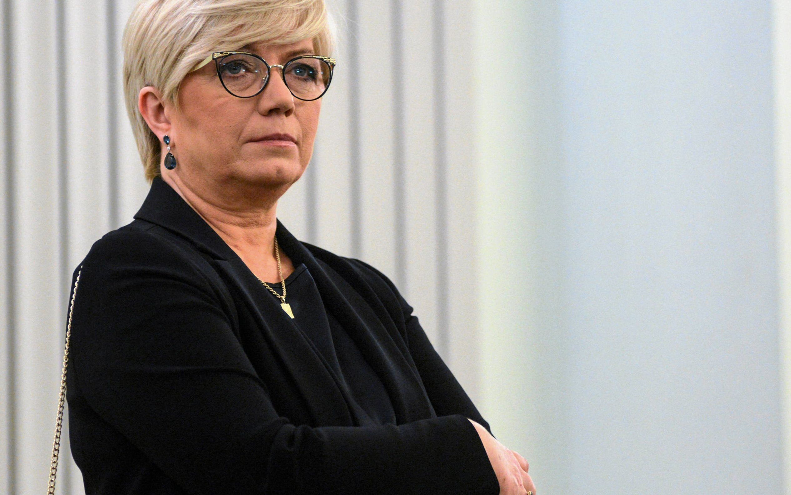 14.01.2019 Warszawa . Palac Prezydencki . Prezes Trybunalu Konstytucyjnego Julia Przylebska podczas powitania w trakcie noworocznego spotkania Pary Prezydenckiej z Korpusem Dyplomatycznym .
Fot. Maciek Jazwiecki / Agencja Gazeta