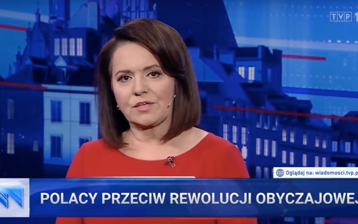 Grafika do artykułu "Wiadomości" TVP omawiają sondaż o wychowaniu seksualnym i LGBT. Tak, żeby uradować prezesa