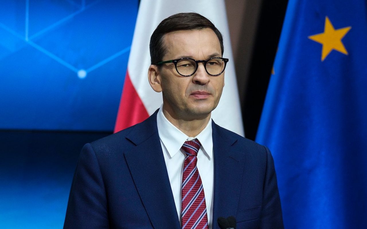 18.05.2021 Jasionka , Centrum Wystawienniczo Kongresowe G2A Arena . Premier RP Mateusz Morawiecki . Uroczystosc podpisania listu intencyjnego na rzecz utworzenia Podkarpackiej Doliny Wodorowej .
Fot. Patryk Ogorzalek / Agencja Gazeta
