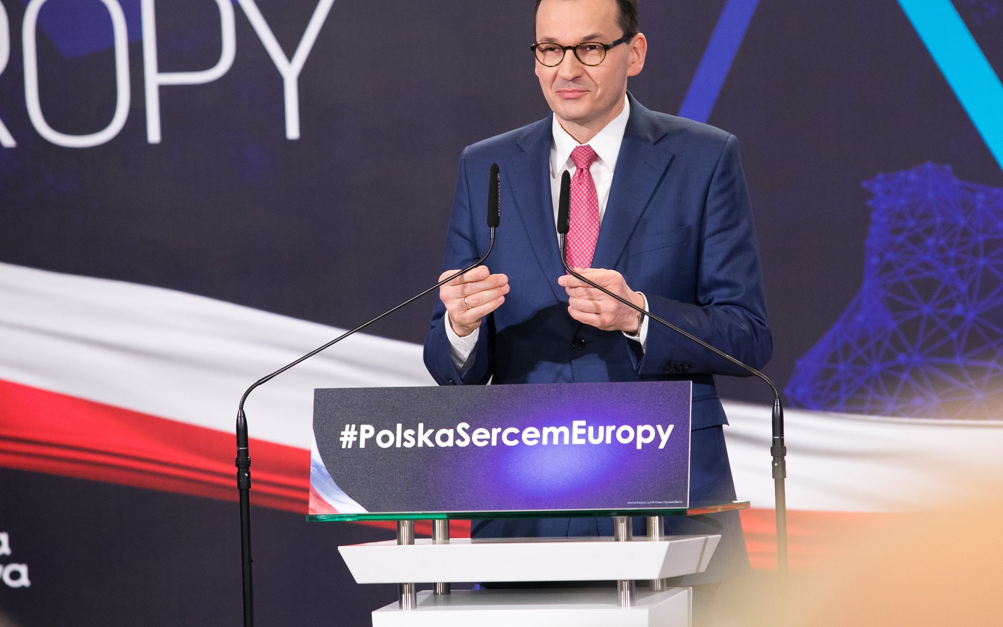13.04.2018 Lublin , Centrum Kongresowe Uniwersytetu Przyrodniczego . Premier Mateusz Morawiecki podczas konwencji wyborczej Prawa i Sprawiedliwosci .
Fot. Jakub Orzechowski / Agencja Gazeta