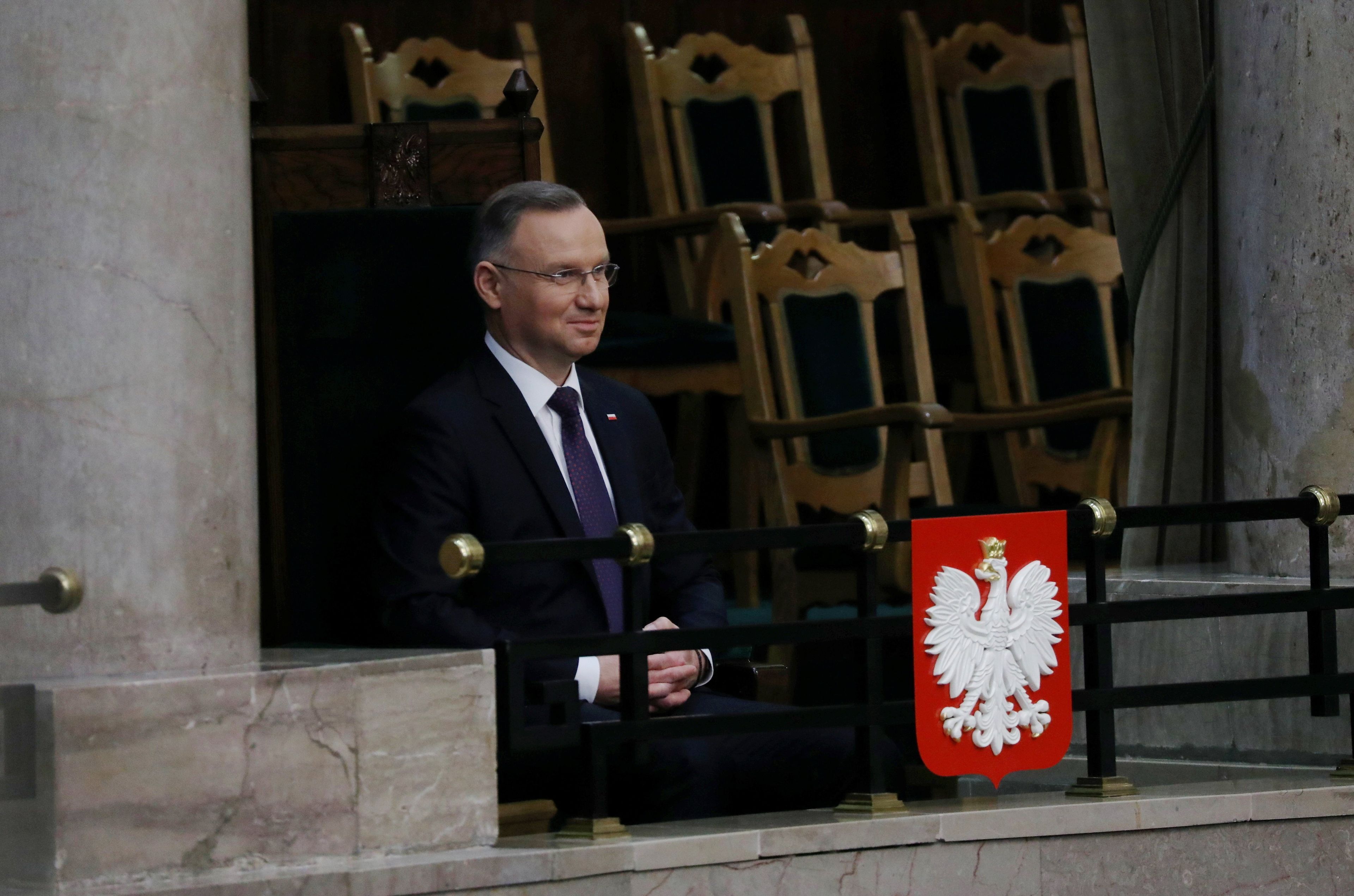 Andrzej Duda na sejmowym balkonie