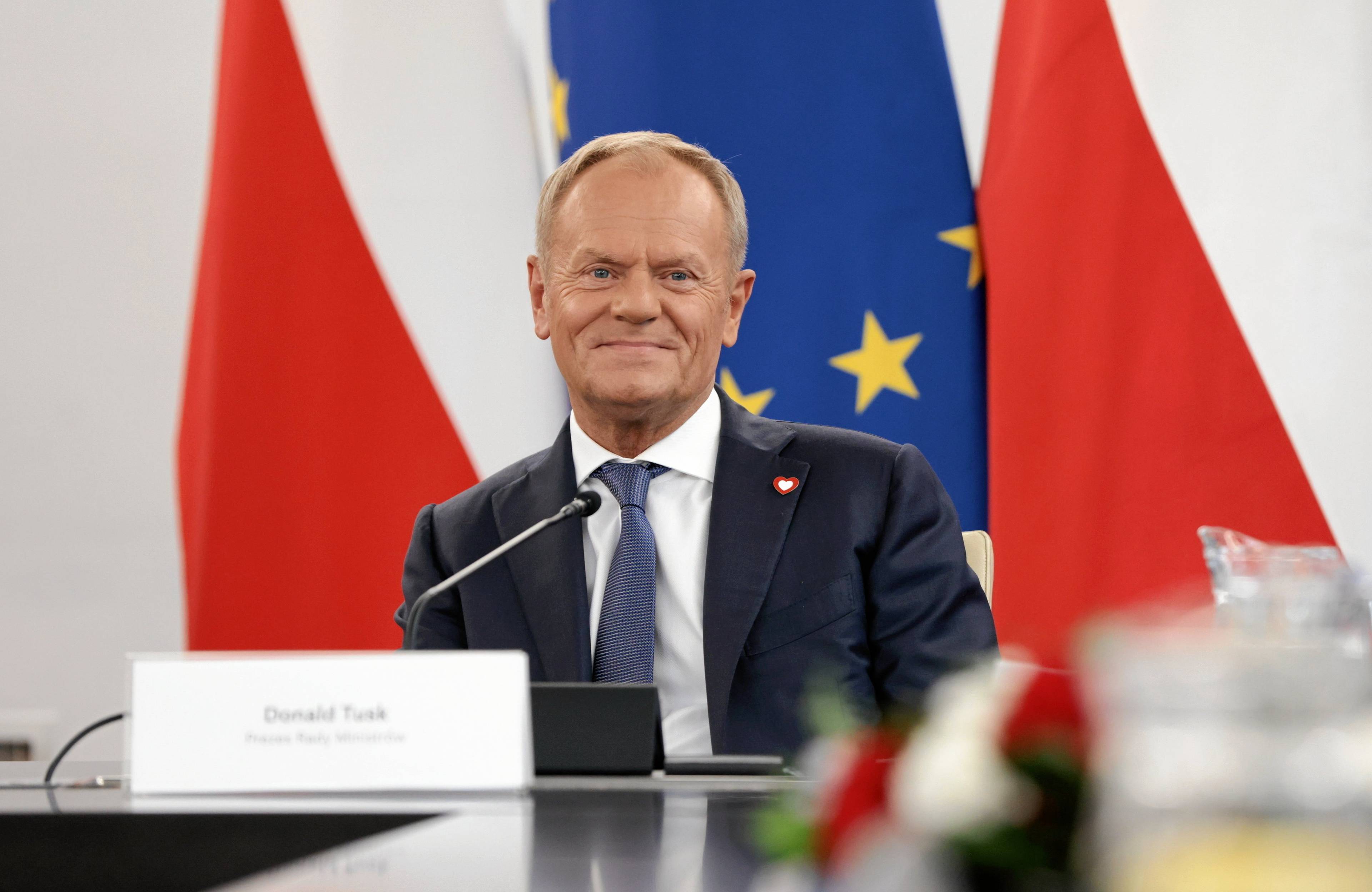 Roześmiany Donald Tusk