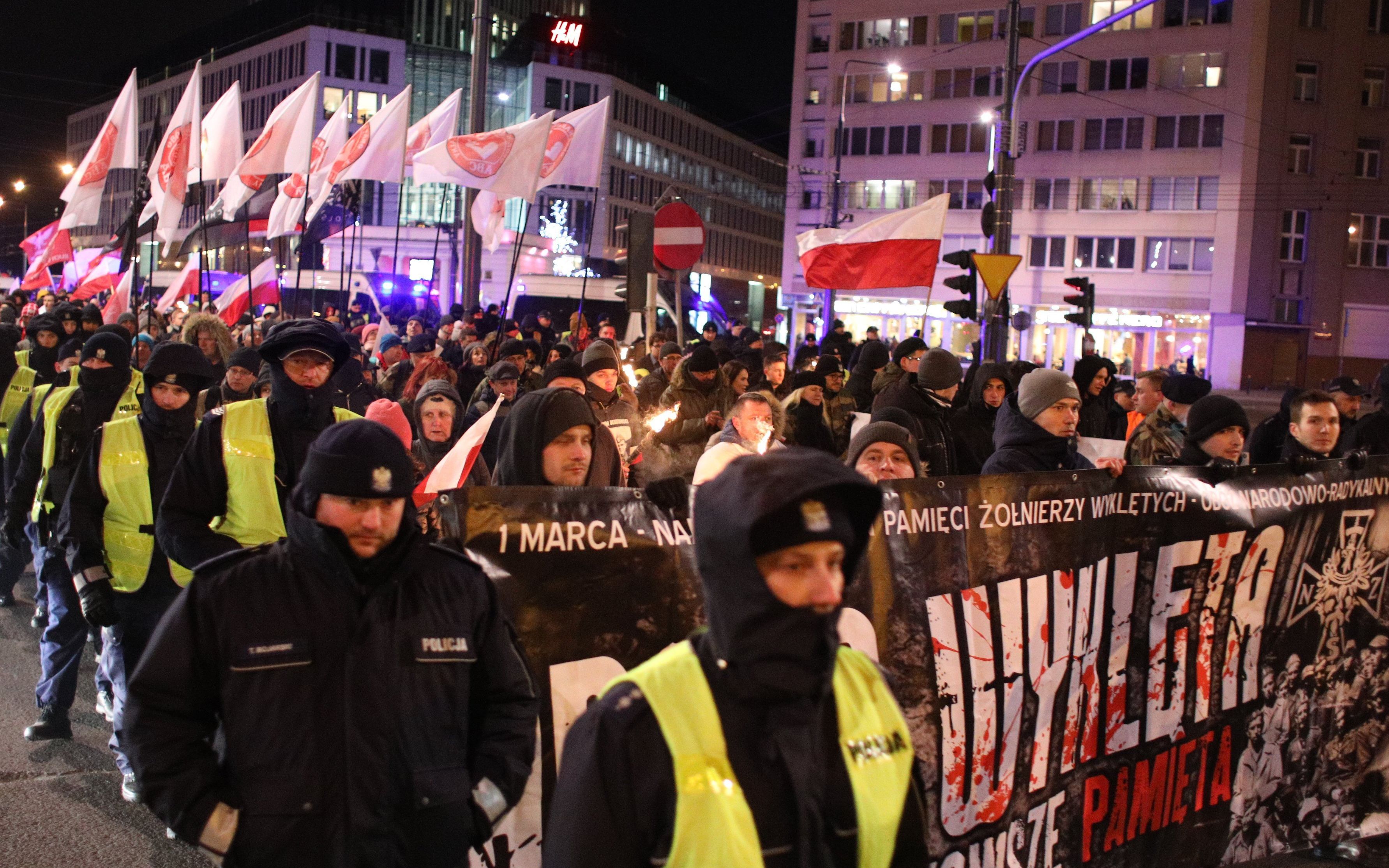 01.03.2019 Warszawa , Marsz Pamieci Zolnierzy Wykletych , zorganizowany z okazji Narodowego Dnia Pamieci Zolnierzy Wykletych . 
Fot. Jedrzej Nowicki / Agencja Gazeta