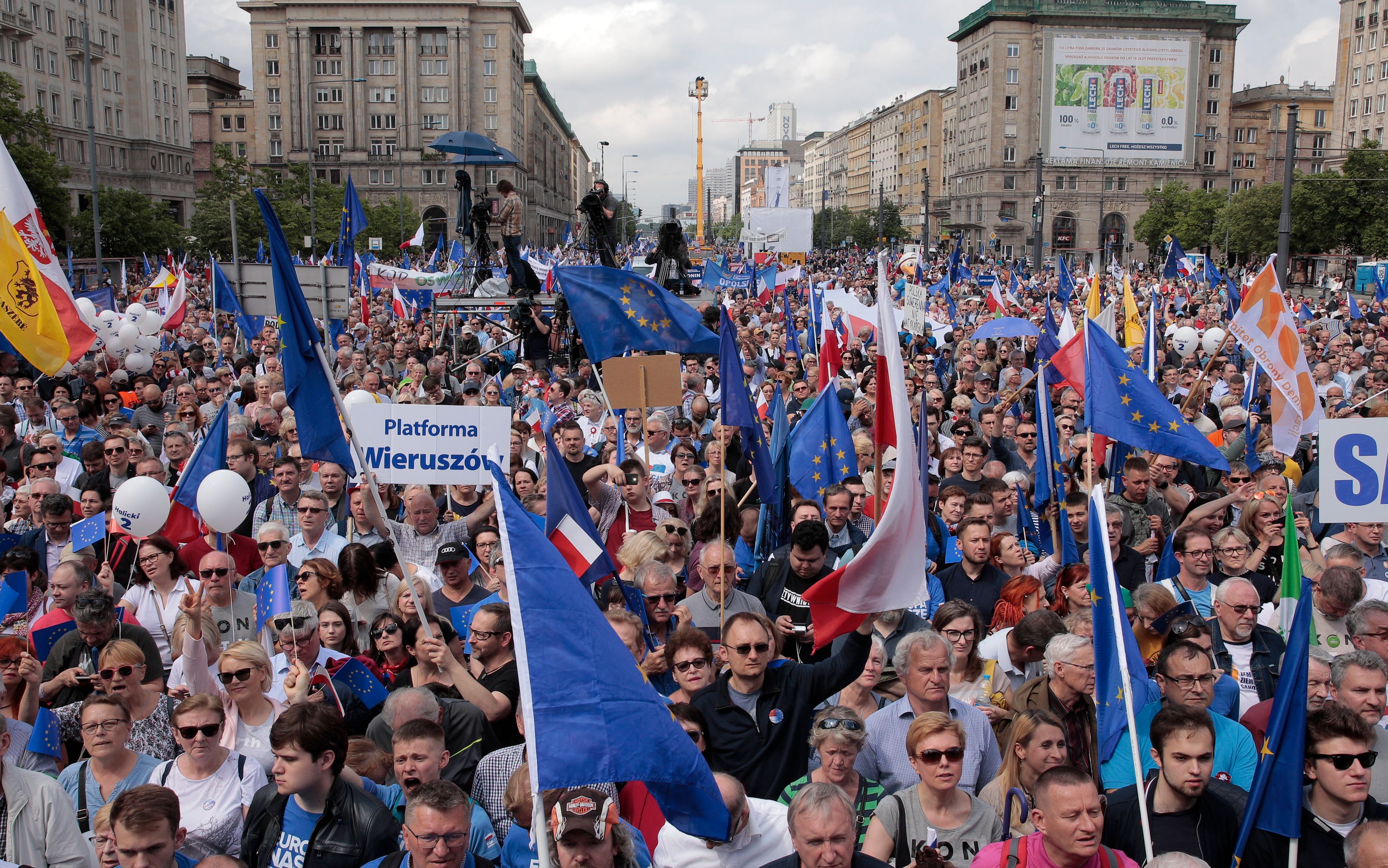 18.05.2019 Warszawa , pl. Konstytucji. Marsz Polska w Europie .  
Fot. Dawid Zuchowicz / Agencja Gazeta