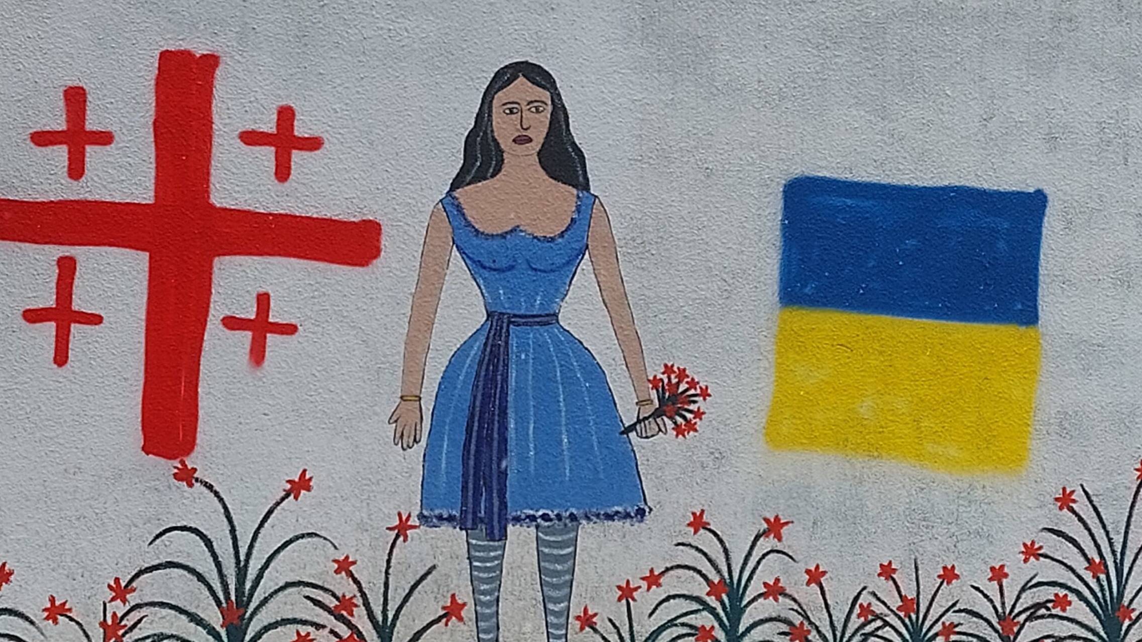 Tbilisi, mural poparcia dla Ukrainy