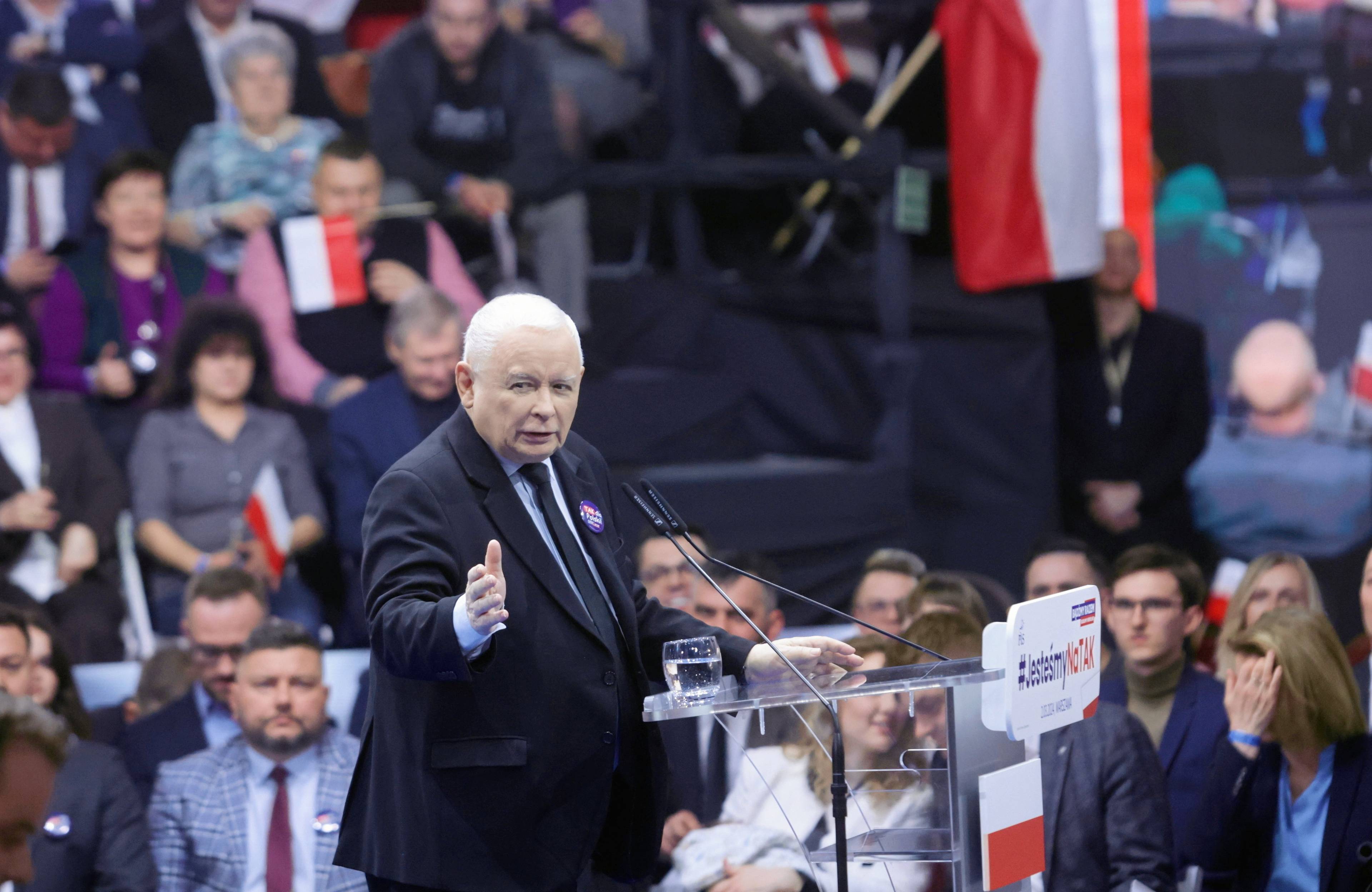 Jarosław Kaczyński na wiecu wyborczym