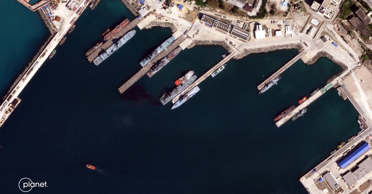 Russian oil terminal "Sheskharis" on fire