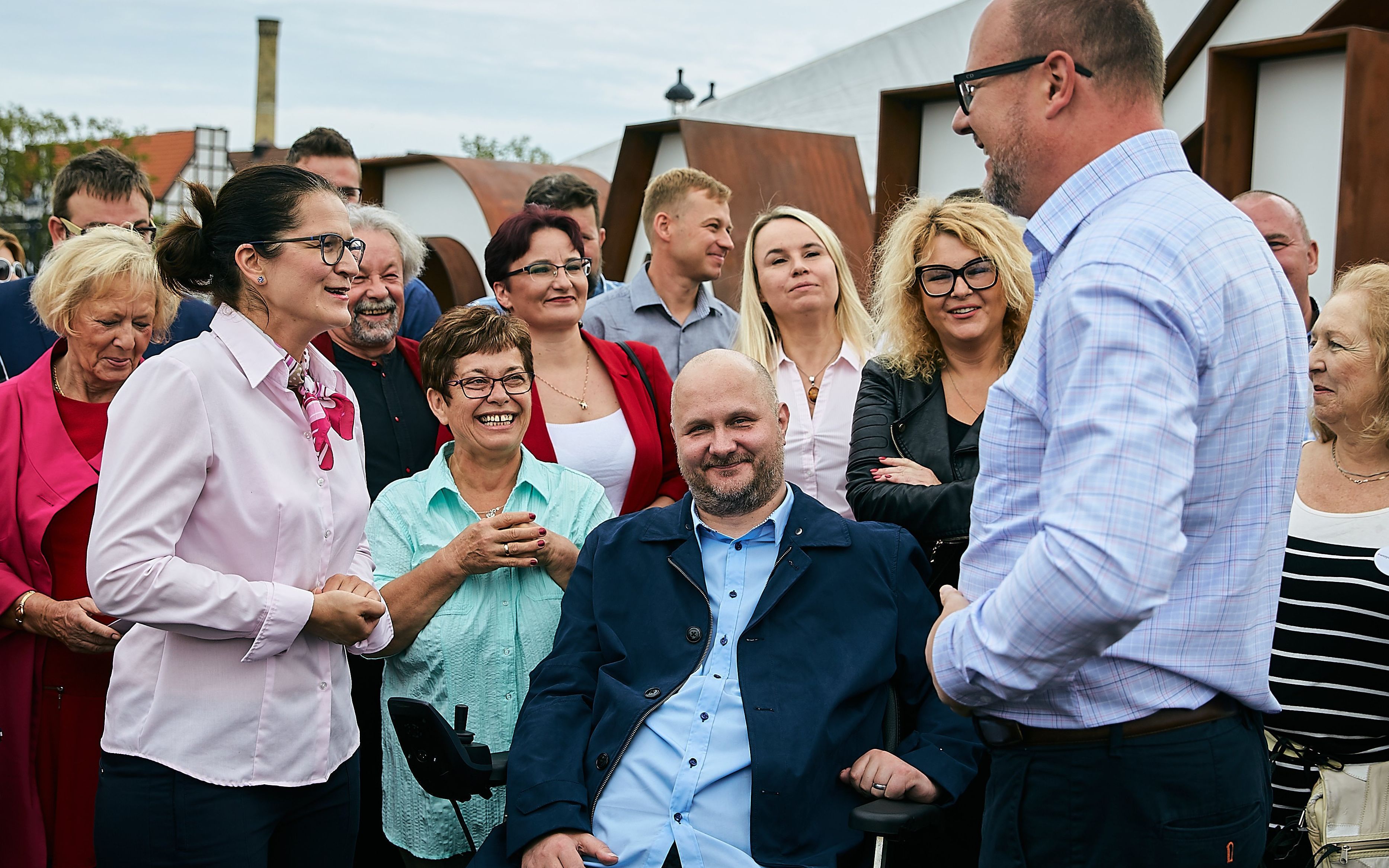 25.08.2018 Gdansk , Olowianka . Konferencja prezydenta Gdanska Pawla Adamowicza w ramach kampanii do wyborow samorzadowych . Przedstawiona zostala szefowa komitetu wyborczego , ktora zostala obecna wiceprezydent Gdanska Aleksandra Dulkiewicz . Fot. Jan Rusek / Agencja Gazeta