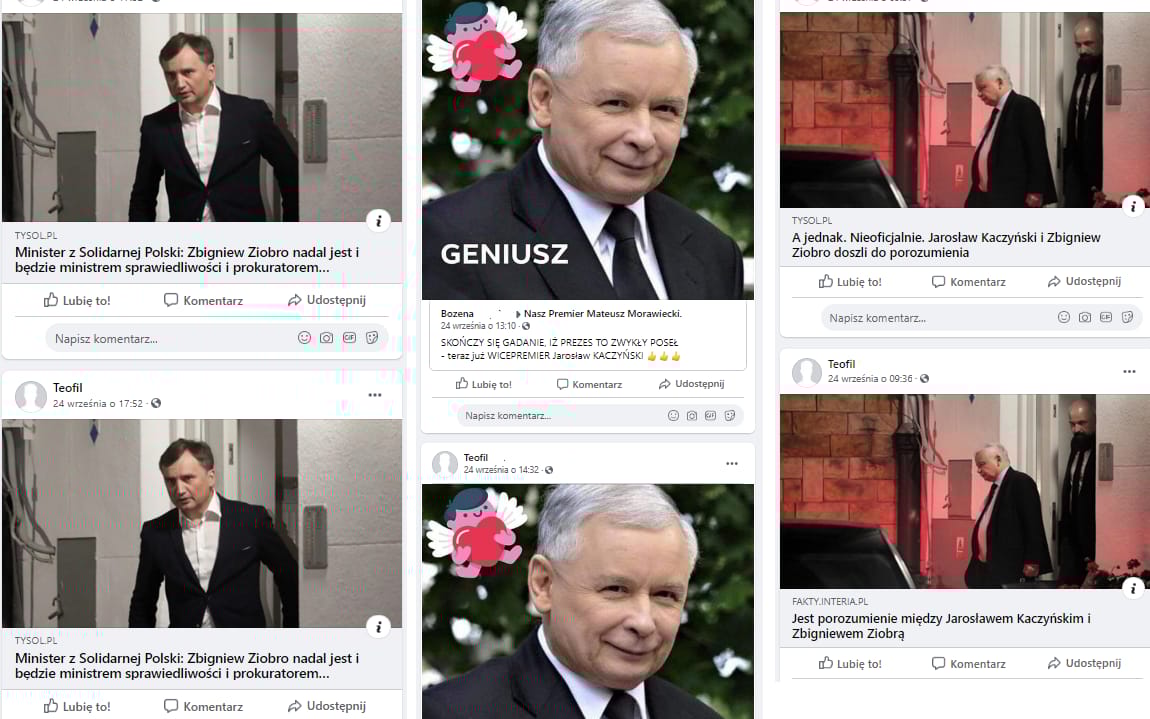 Grafika do artykułu Prezesie ufam Tobie, "cytat z dzbana" i boty. Jak ziobryści walczyli w sieci o pozostanie w koalicji