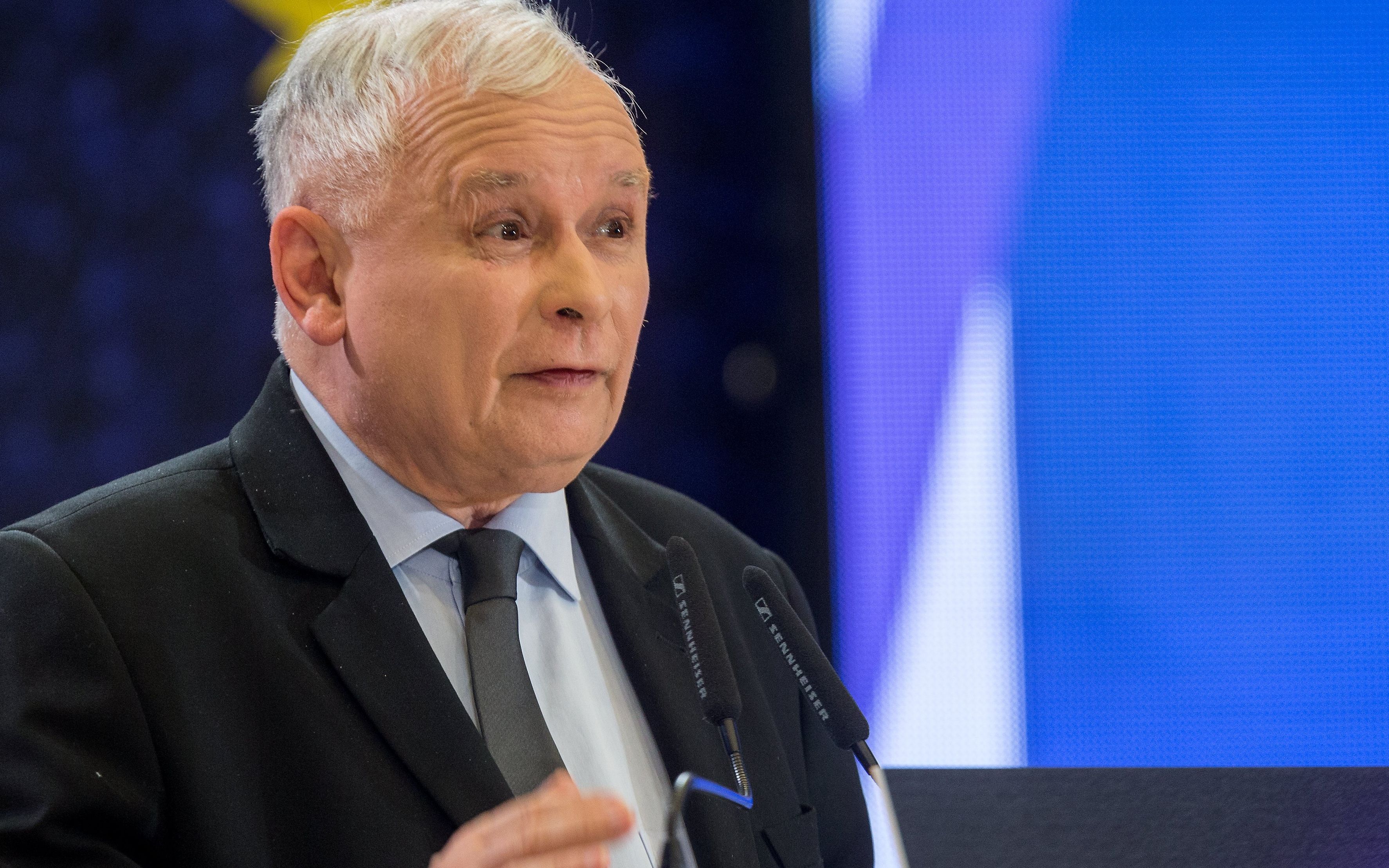 16.03.2019 Katowice , MCK . Jaroslaw Kaczynski podczas konwencji Prawa i Sprawiedliwosci przed wyborami do Europarlamentu .
 Fot. Grzegorz Celejewski / Agencja Gazeta