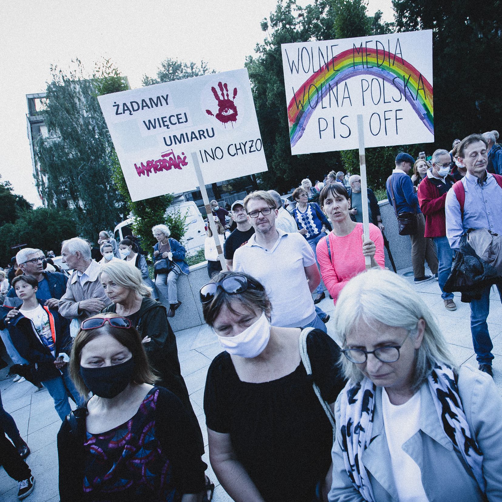 Warszawa, 10.08.2021. Protest przeciw lex TVN pod Sejmem