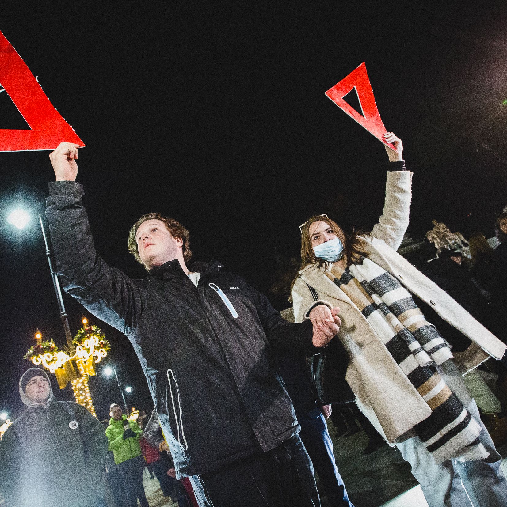 Warszawa, 13.02.2022. Wolna Szkoła: „Chcemy weta”. Polonez protestu pod Pałacem Prezydenckim