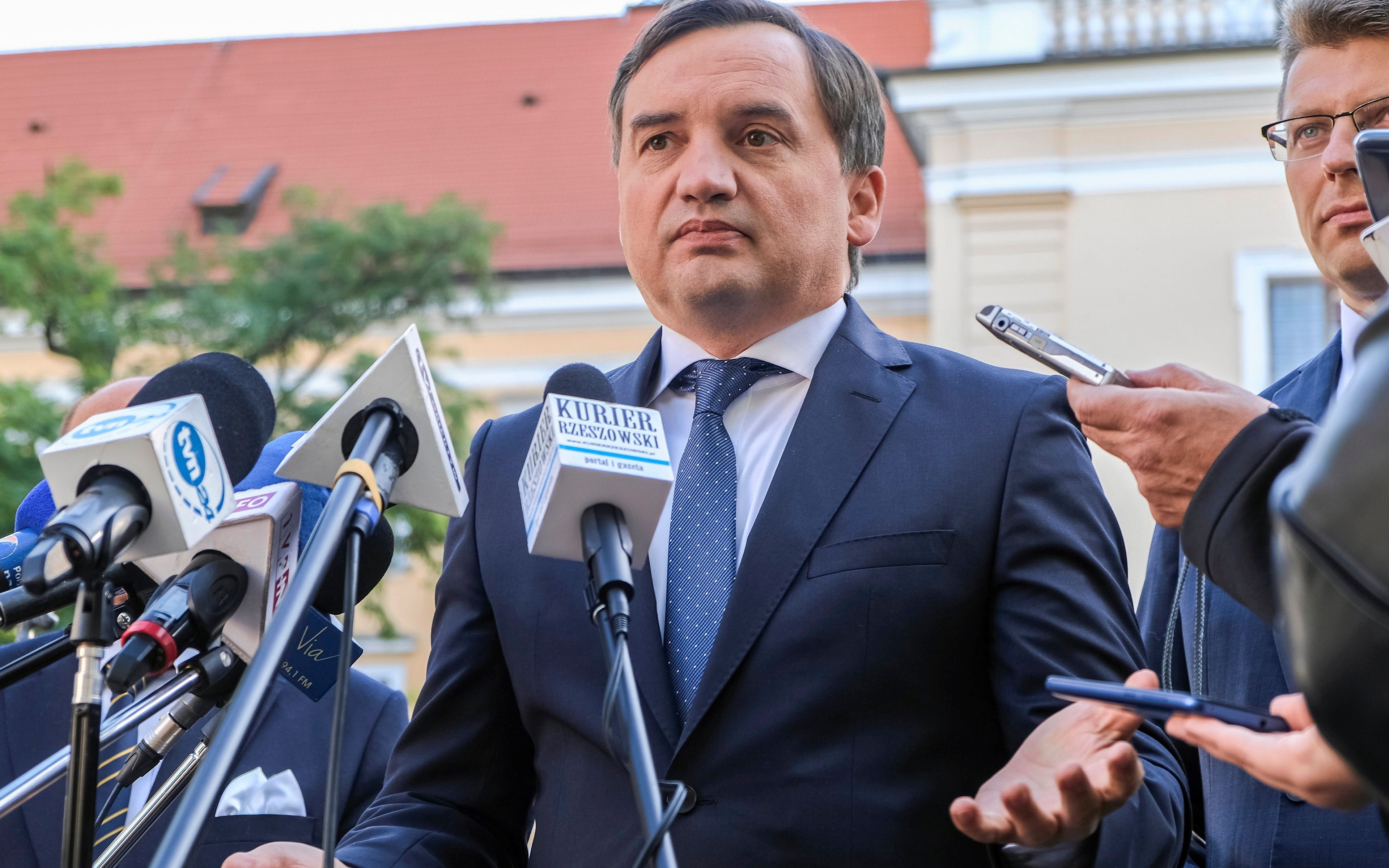 23.09.2019 Rzeszow , Zamek Lubomirskich , Sad Okregowy . Zbigniew Ziobro minister sprawiedliwosci i prokurator generalny podczas konferencji nt przekazania zamku na cele kulturalne .
Fot. Patryk Ogorzalek / Agencja Gazeta
