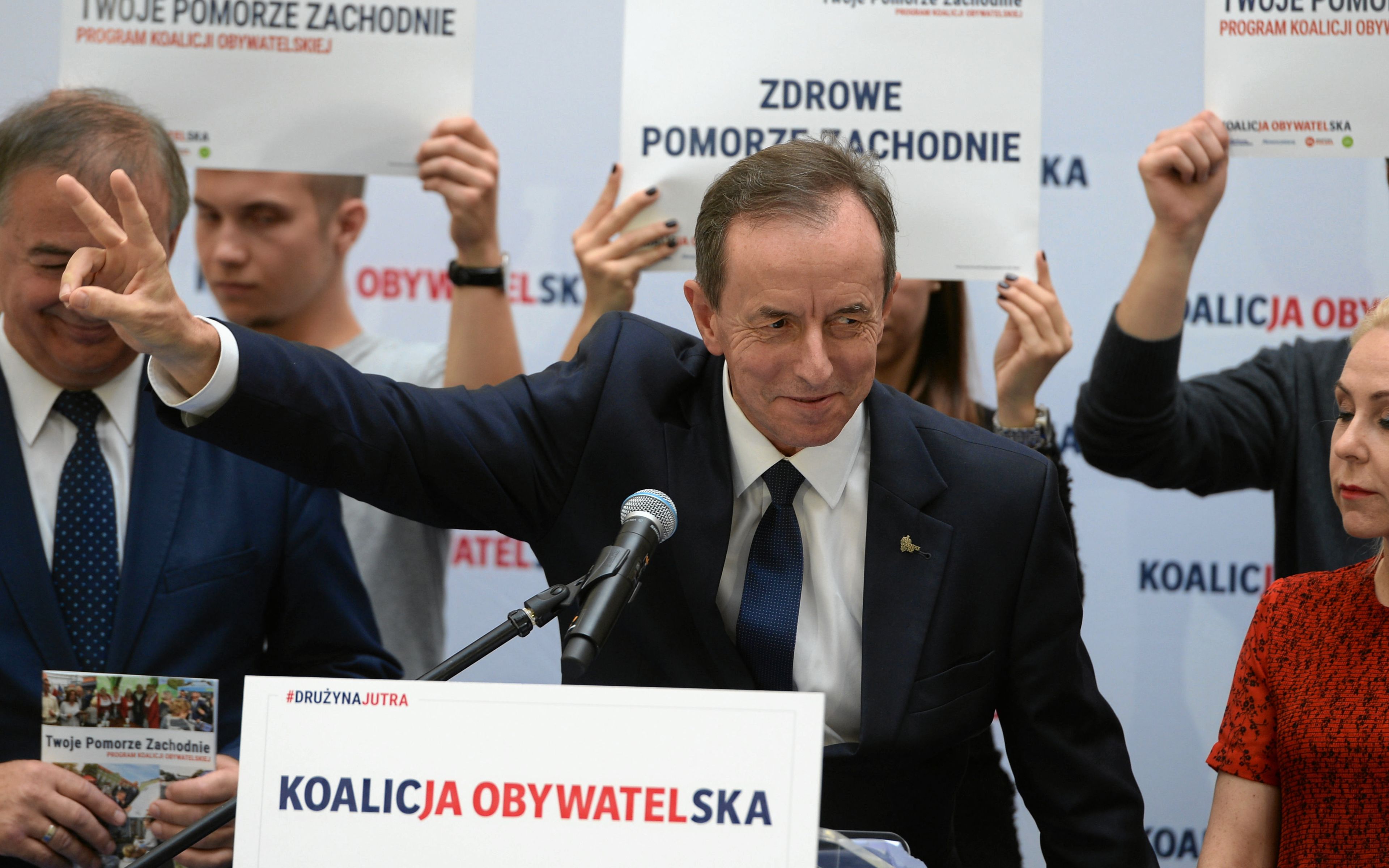 28.09.2019 Szczecin , Dziedziniec Muzeum . Konwencja Wyborcza Koalicji Obywatelskiej . Tomasz Grodzki (C) podczas Konwencji .
Fot. Krzysztof Hadrian / Agencja Gazeta