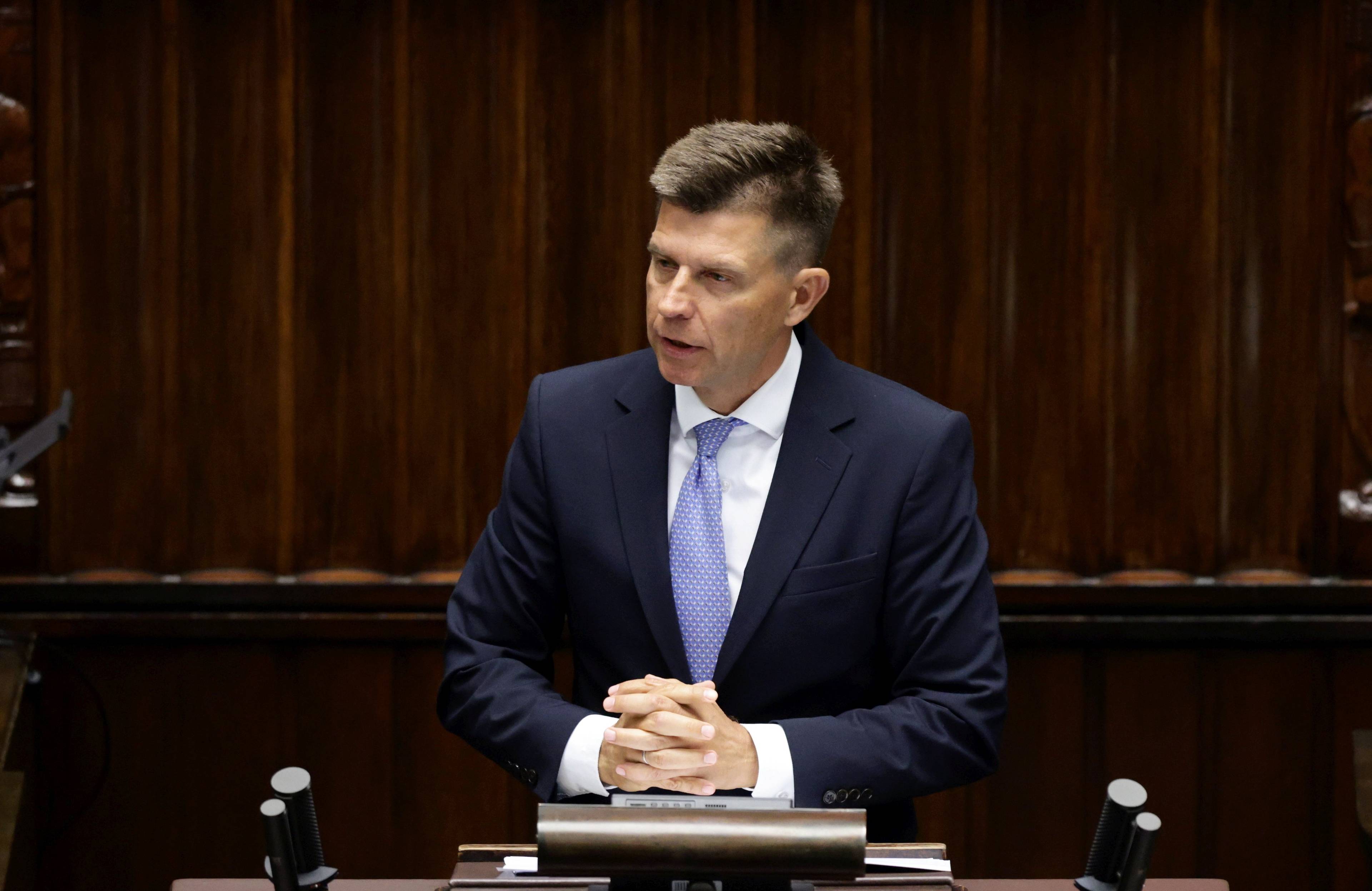 Ryszard Petru na mównicy sejmowej