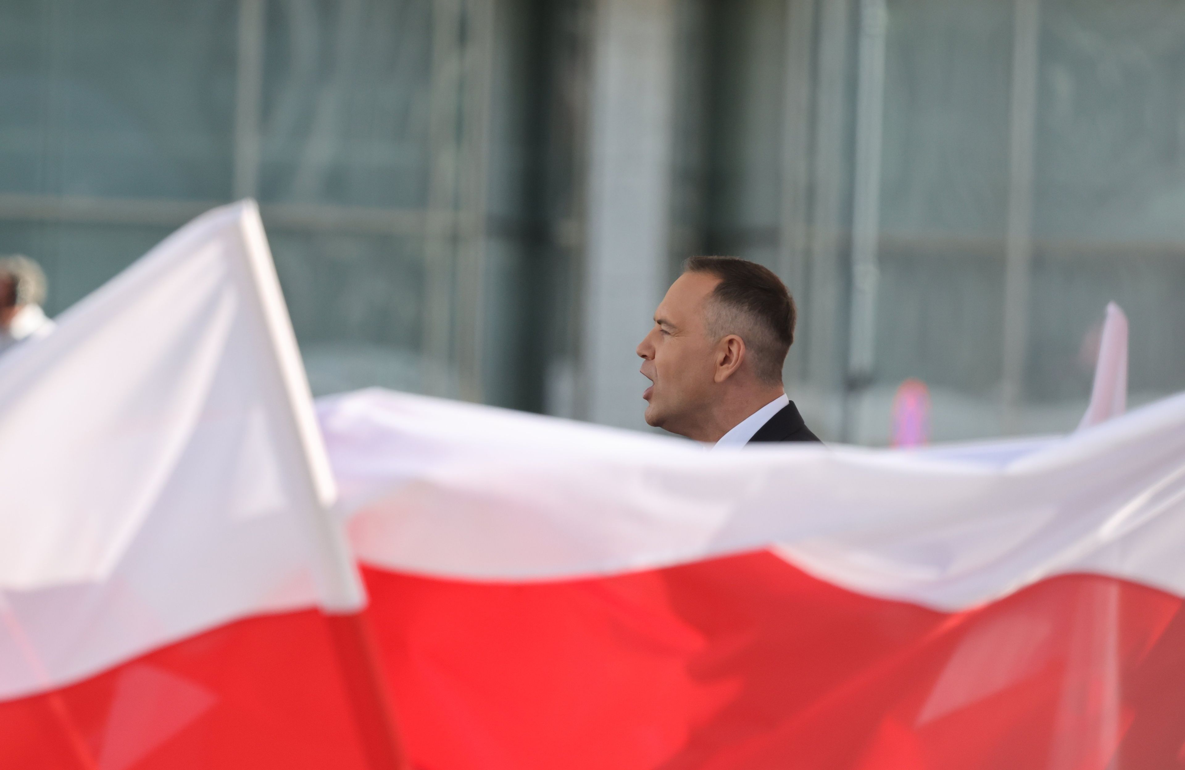 Karol Nawrocki na pl. Piłsudskiego w Warszawie, 6.08.2025 r.