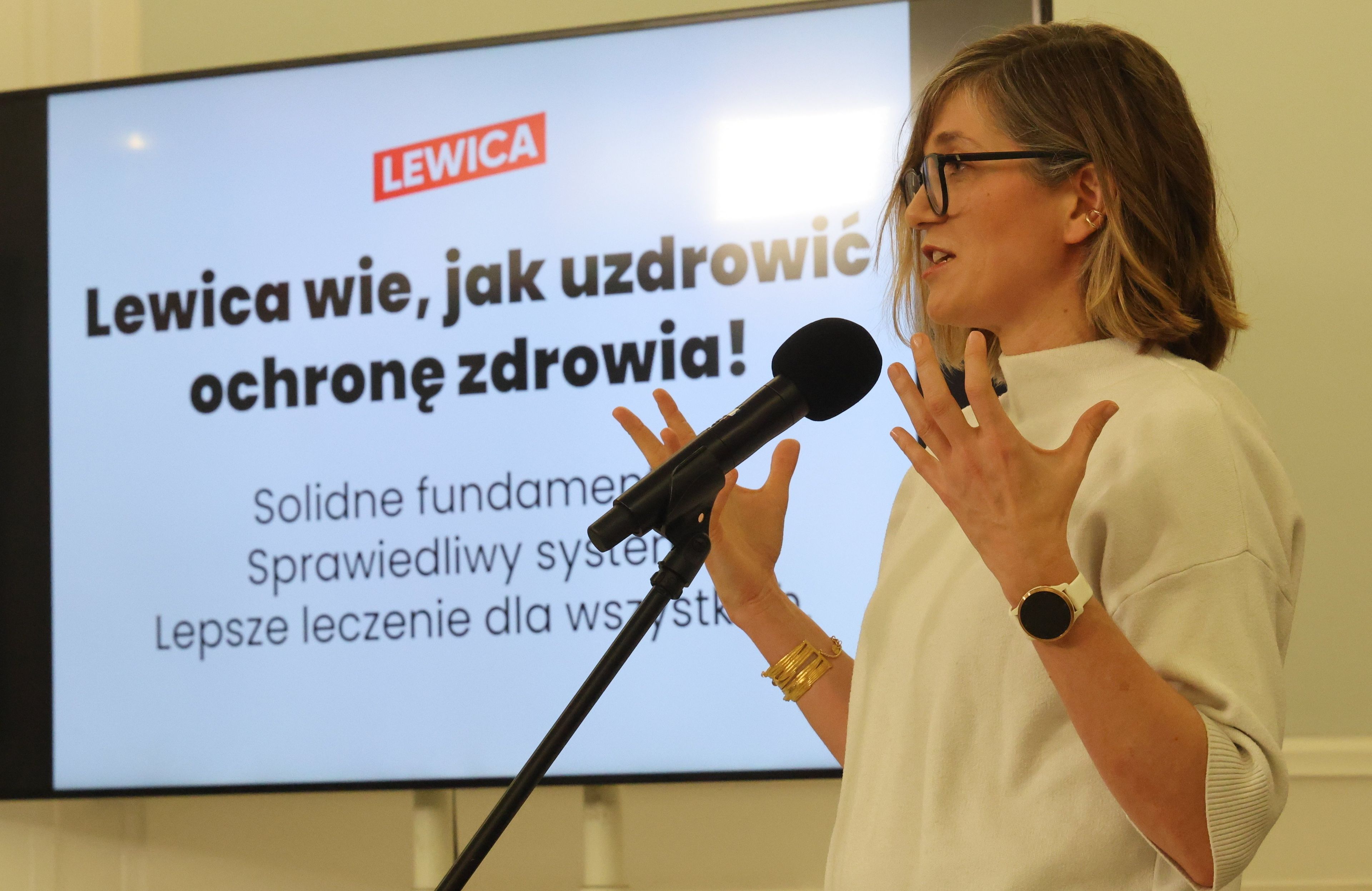Konferencja prasowa Lewicy prezentujaca propozycje