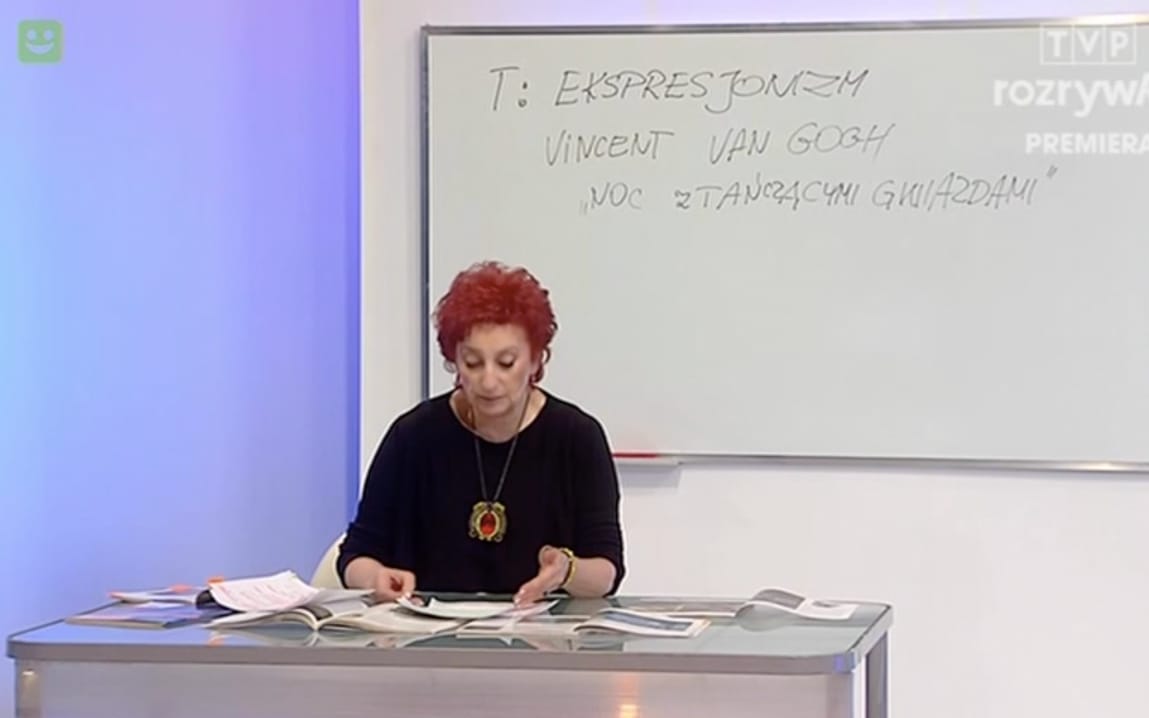 Grafika do artykułu Upiorna groteska lekcji z TVP. Tak władza widzi szkołę i nauczycieli