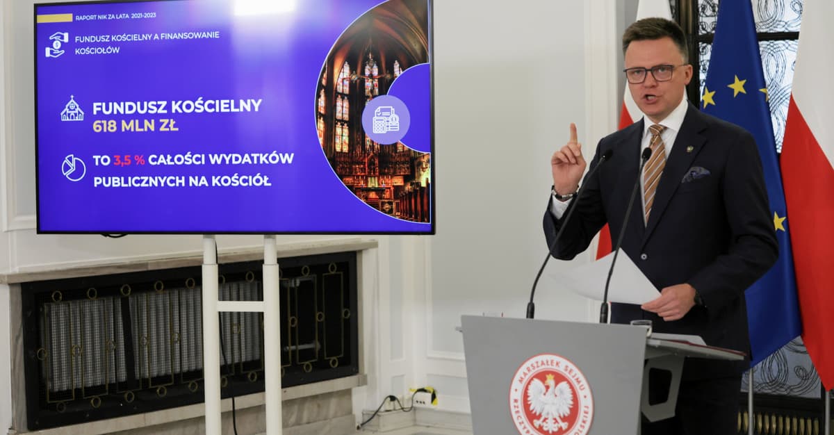 17,45 mld zł – tyle pieniędzy dostał Kościół za czasów PiS. Hołownia przedstawił raport NIK