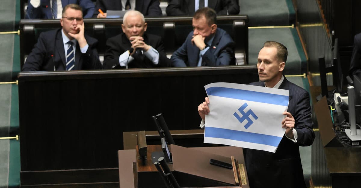 Poseł Konfederacji sprofanował w Sejmie flagę Izraela