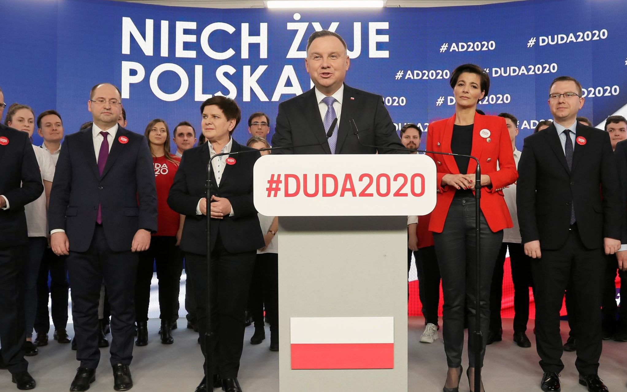 19.02.2020  Warszawa , ul Wierzbowa 11 . Prezydent Andrzej Duda podczas prezentacji skladu sztabu wyborczego .
Fot. Slawomir Kaminski / Agencja  Gazeta