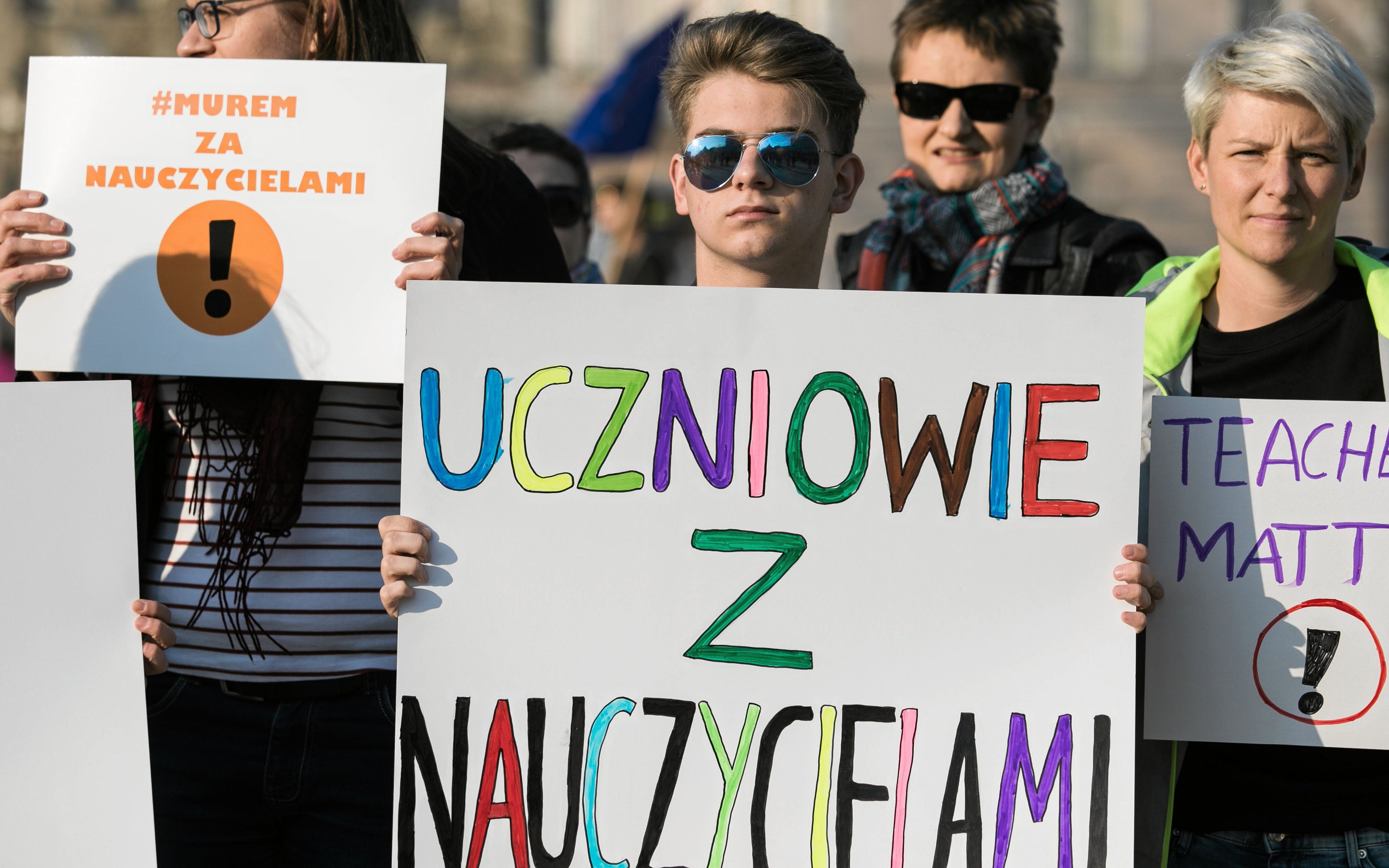 09.04.2019 Lublin , plac Litewski . Protest poparcia dla strajkujacych nauczycieli .
Fot. Jakub Orzechowski / Agencja Gazeta