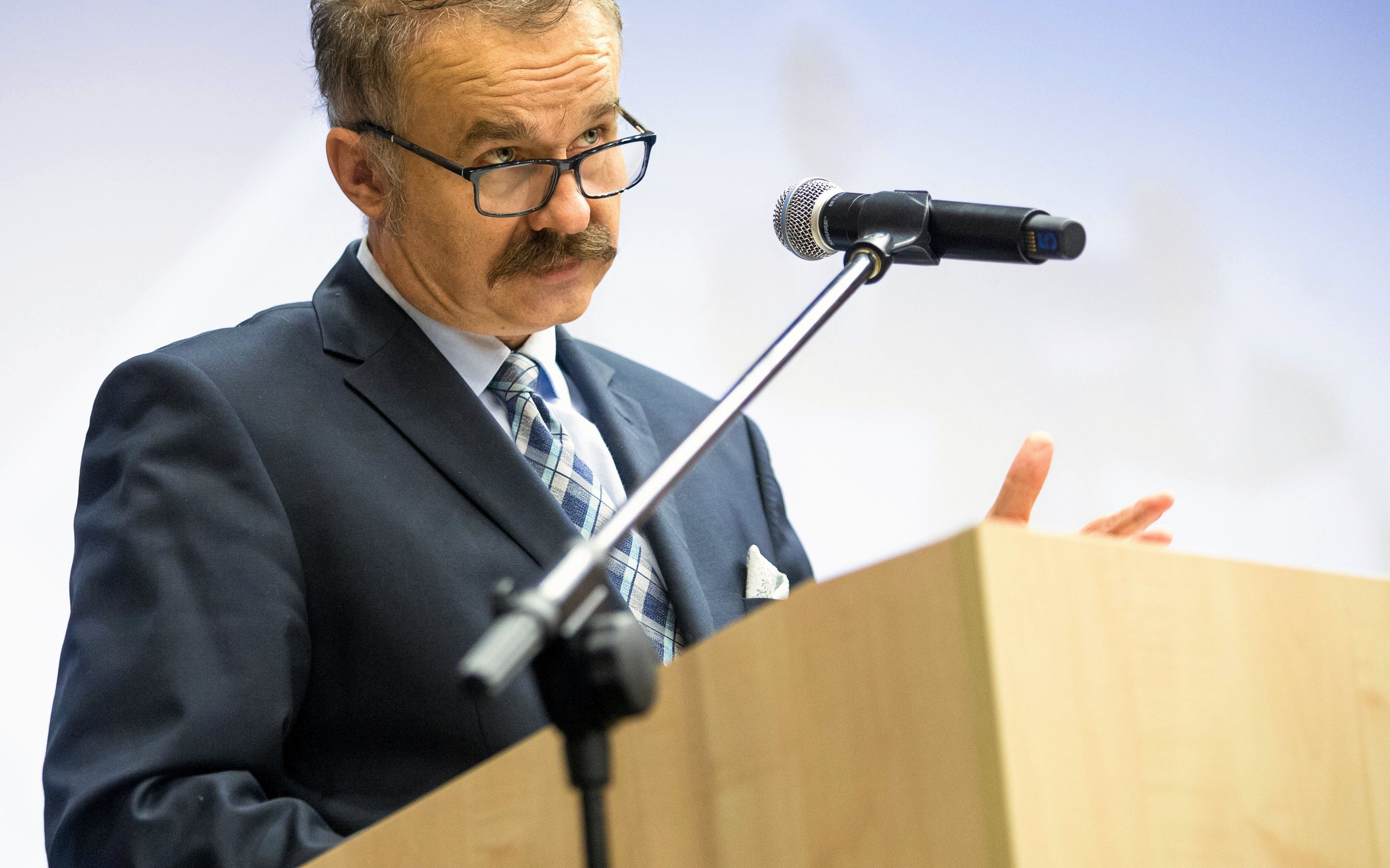 23.10.2018 Lublin . Uniwersytet Marii Curie Sklodowskiej . Aula Wydzialu Prawa i Aministracji . . Prof . Waldemar Paruch podczas uroczystej Inauguracji roku akademickiego .
Fot. Jakub Orzechowski / Agencja Gazeta