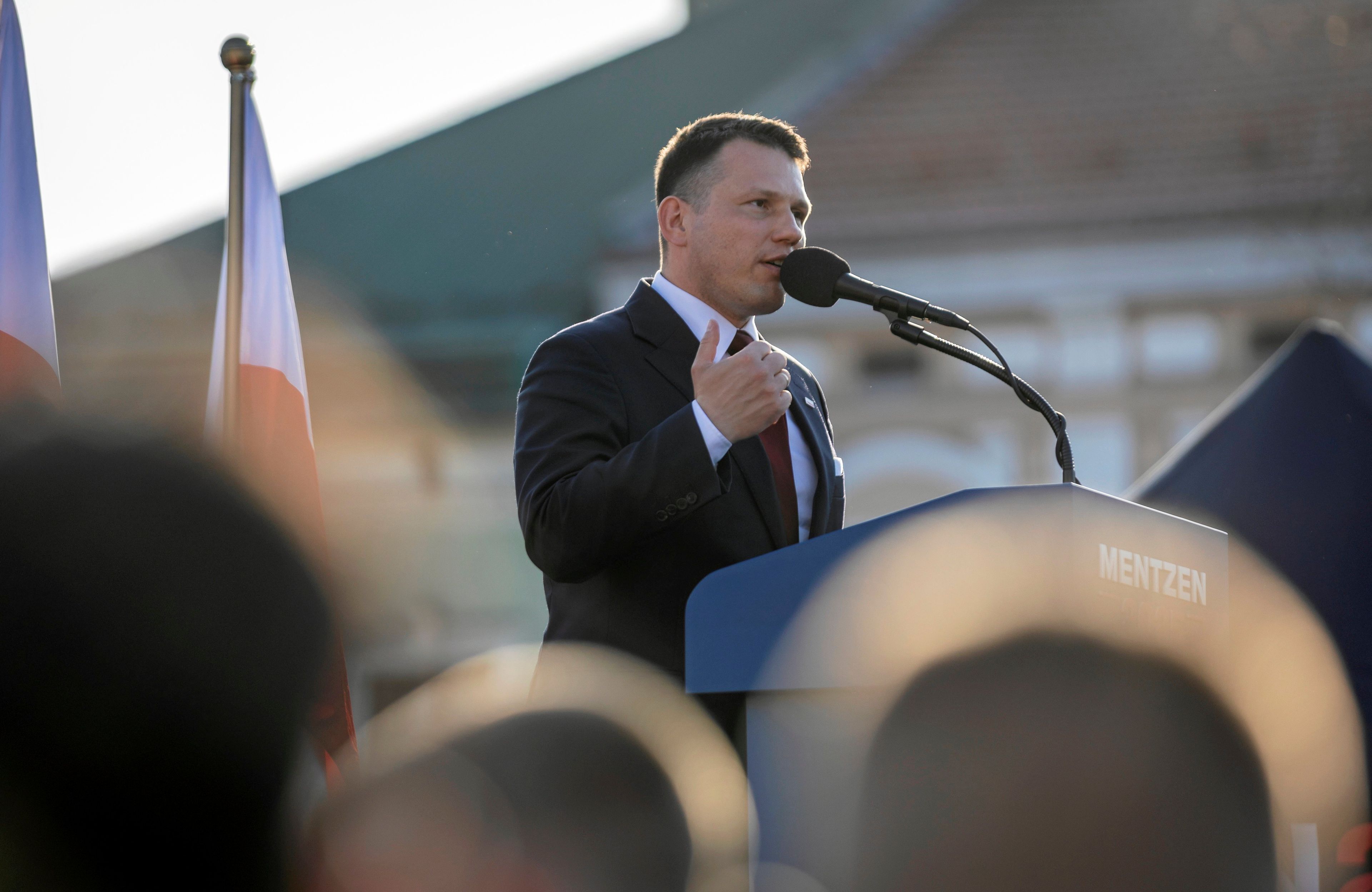 Slawomir Mentzen na wiecu w Brzesku