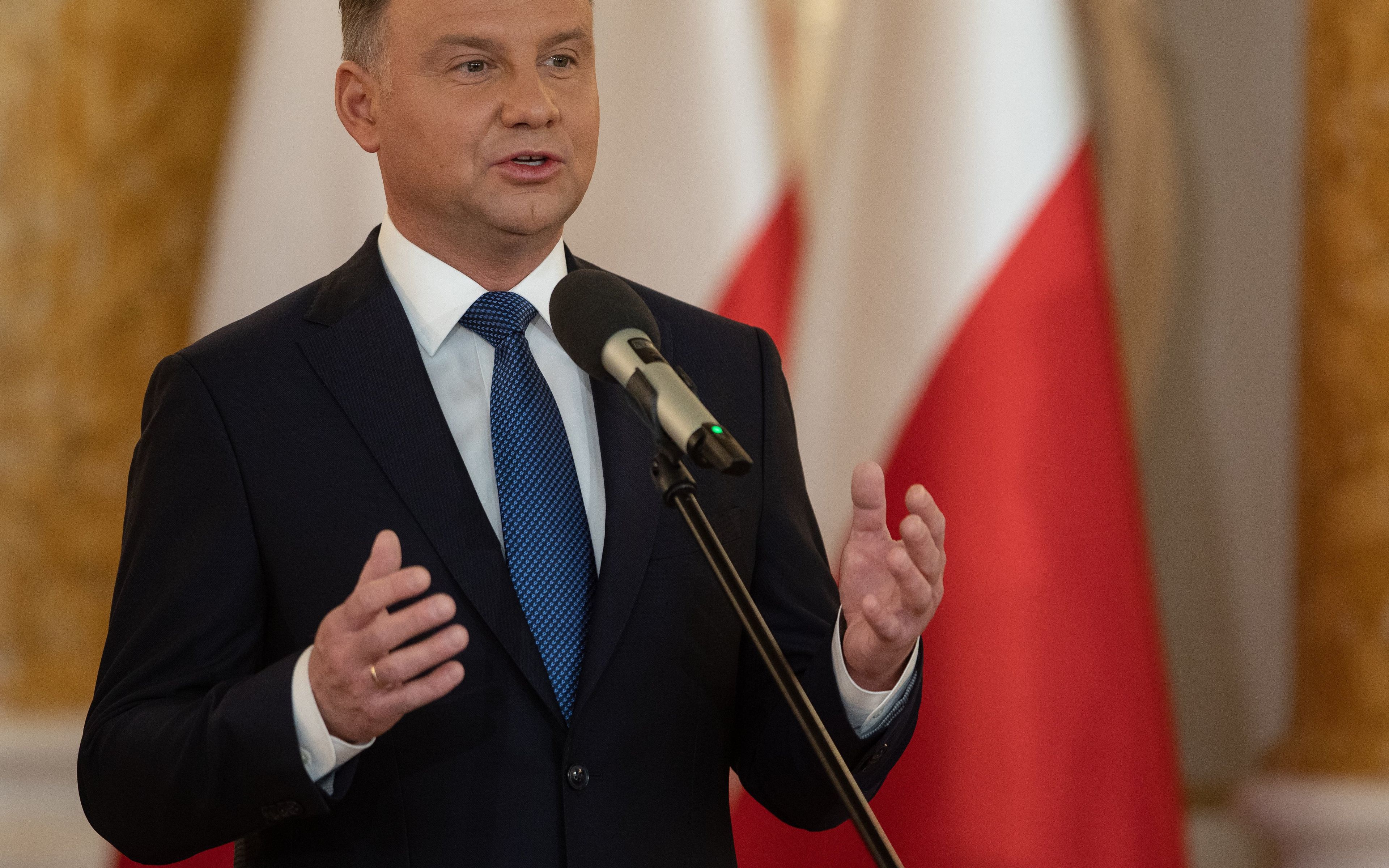 03.05.2019 Warszawa , Zamek Krolewski . Prezydent Andrzej Duda podczas uroczystosci przyznania Orderu Orla Bialego  . 
Fot. Dawid Zuchowicz / Agencja Gazeta