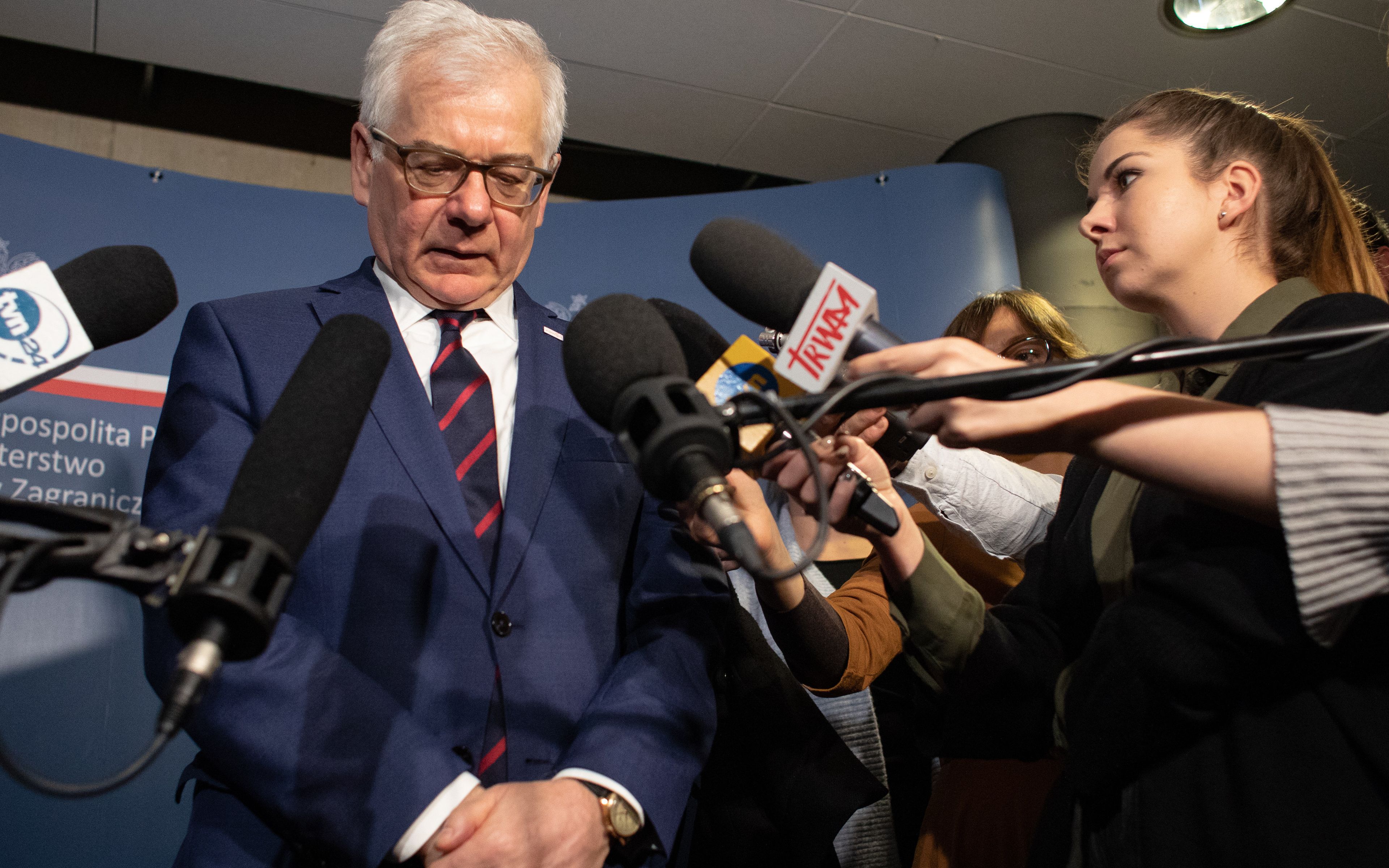 29.10.2018 Warszawa . Biblioteka Uniwersytetu Warszawskiego . Minister spraw zagranicznych Jacek Czaputowicz podczas debaty na temat przyszlosci Unii Europejskiej . 
Fot. Dawid Zuchowicz / Agencja Gazeta