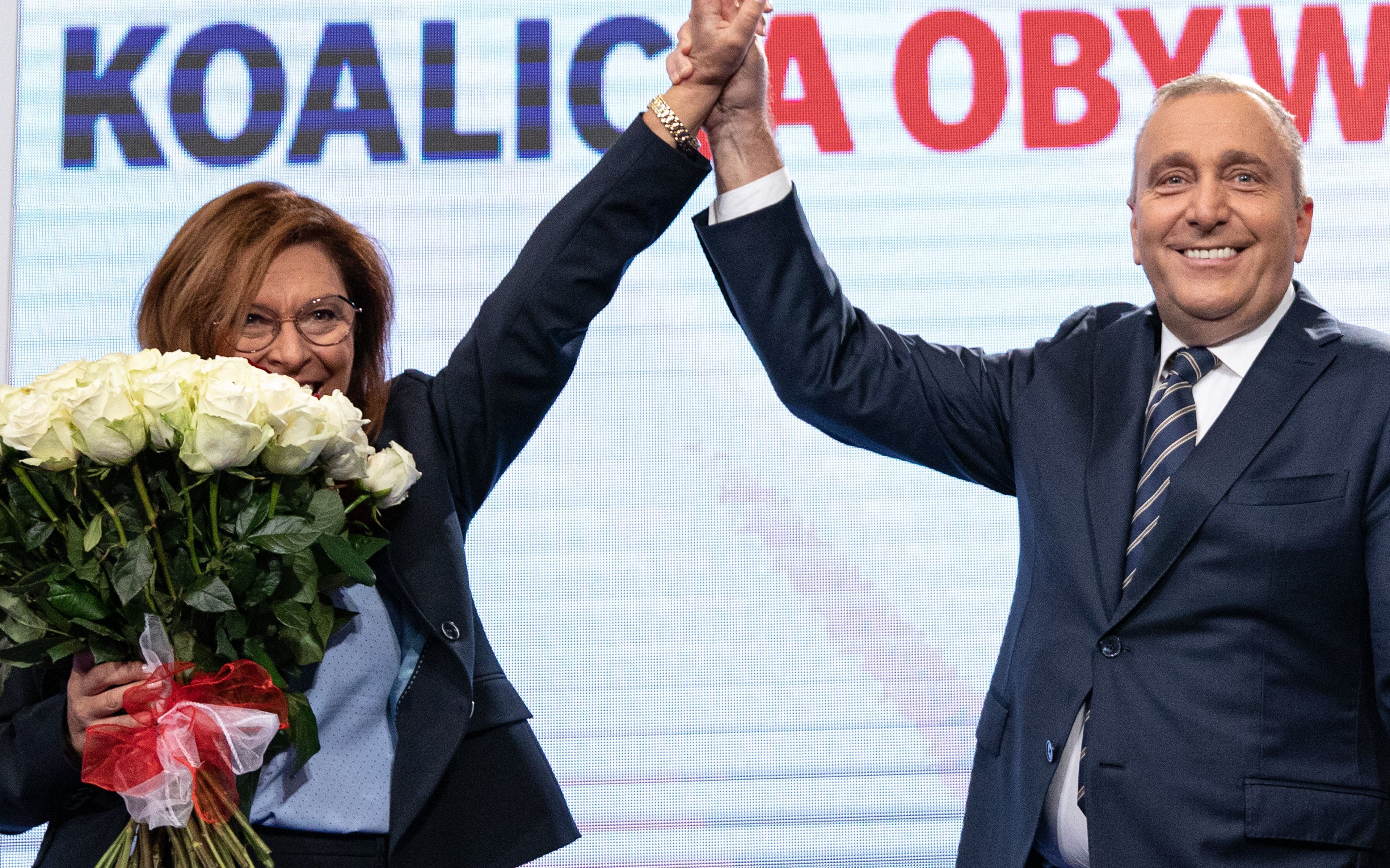 03.08.2019 Warszawa , Restauracja AleGloria . Start kampanii Koalicji Obywatelskiej . Nz Grzegorz Schetyna , Malgorzata Kidawa - Blonska . 
Fot. Dawid Zuchowicz / Agencja Gazeta